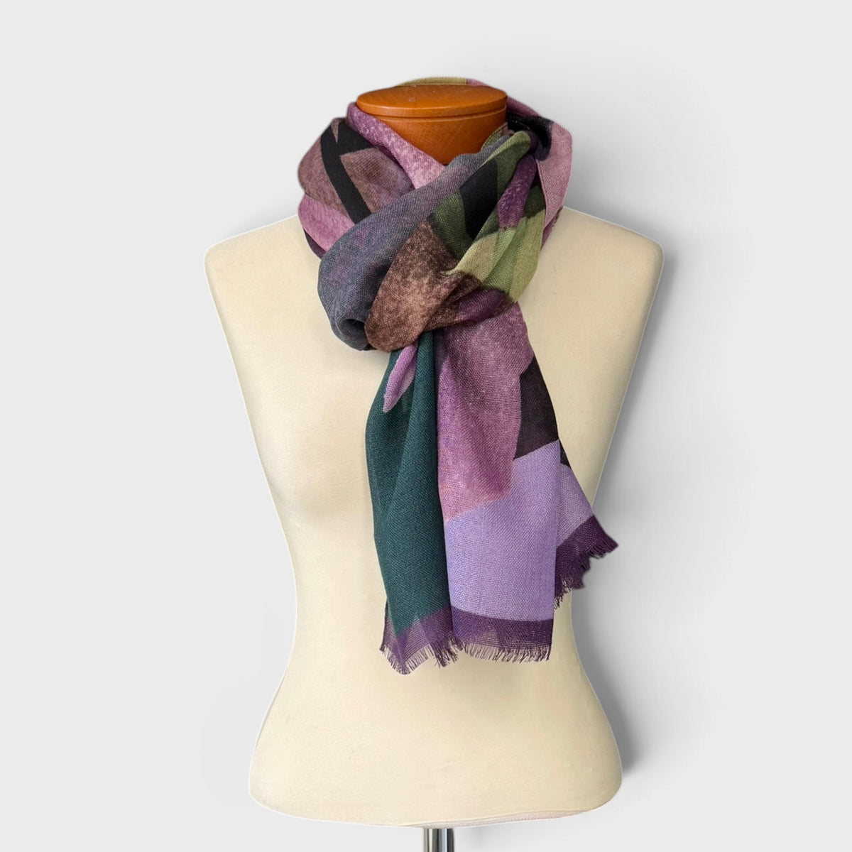 Sciarpa Morbida Invernale In Tessuto Di Pura Lana Motivo Tulipano 55x190 cm - Cappelleria Bacca