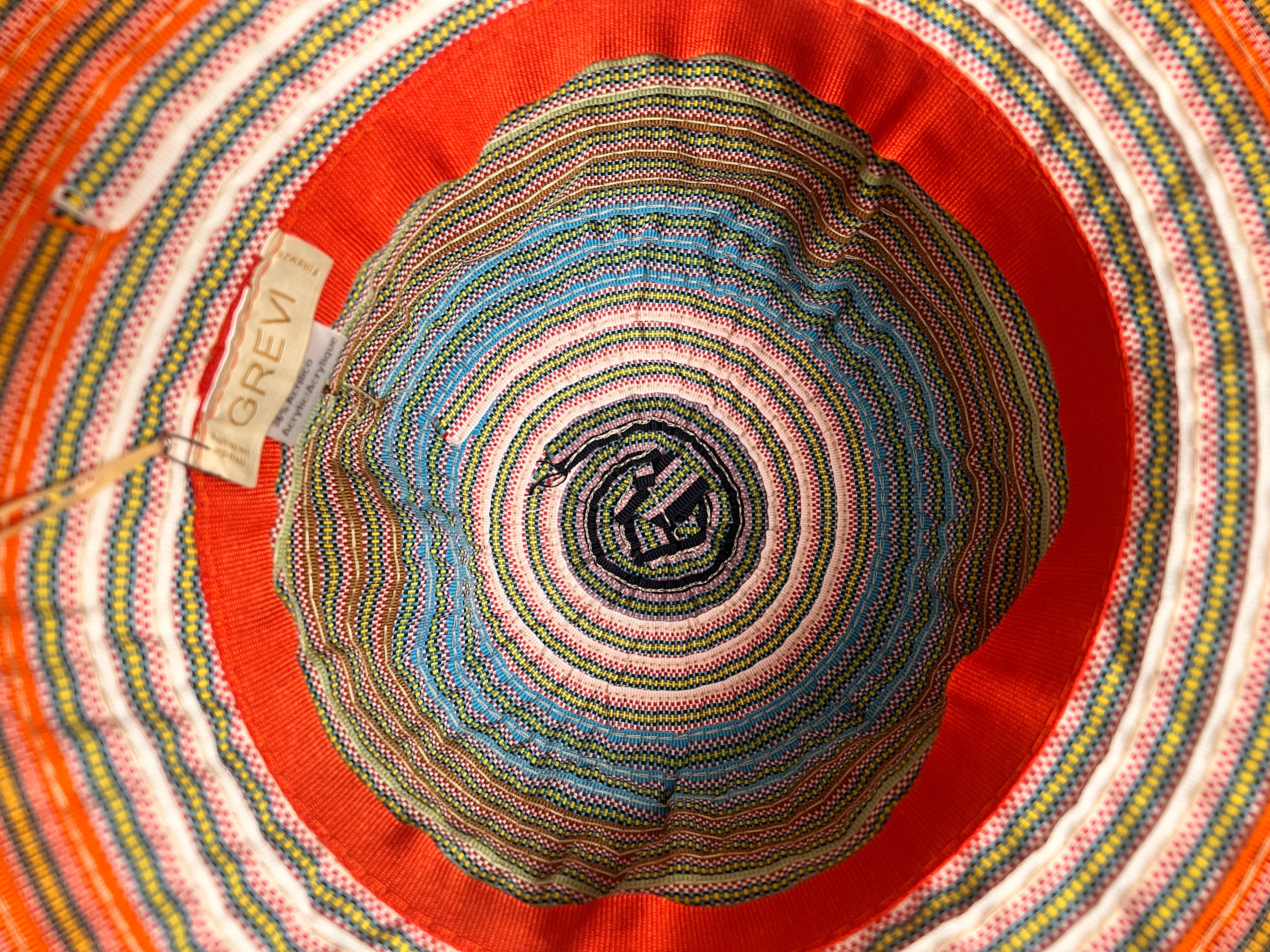 Cappello Estivo In Tessuto Multicolor Ala Larga Grevi