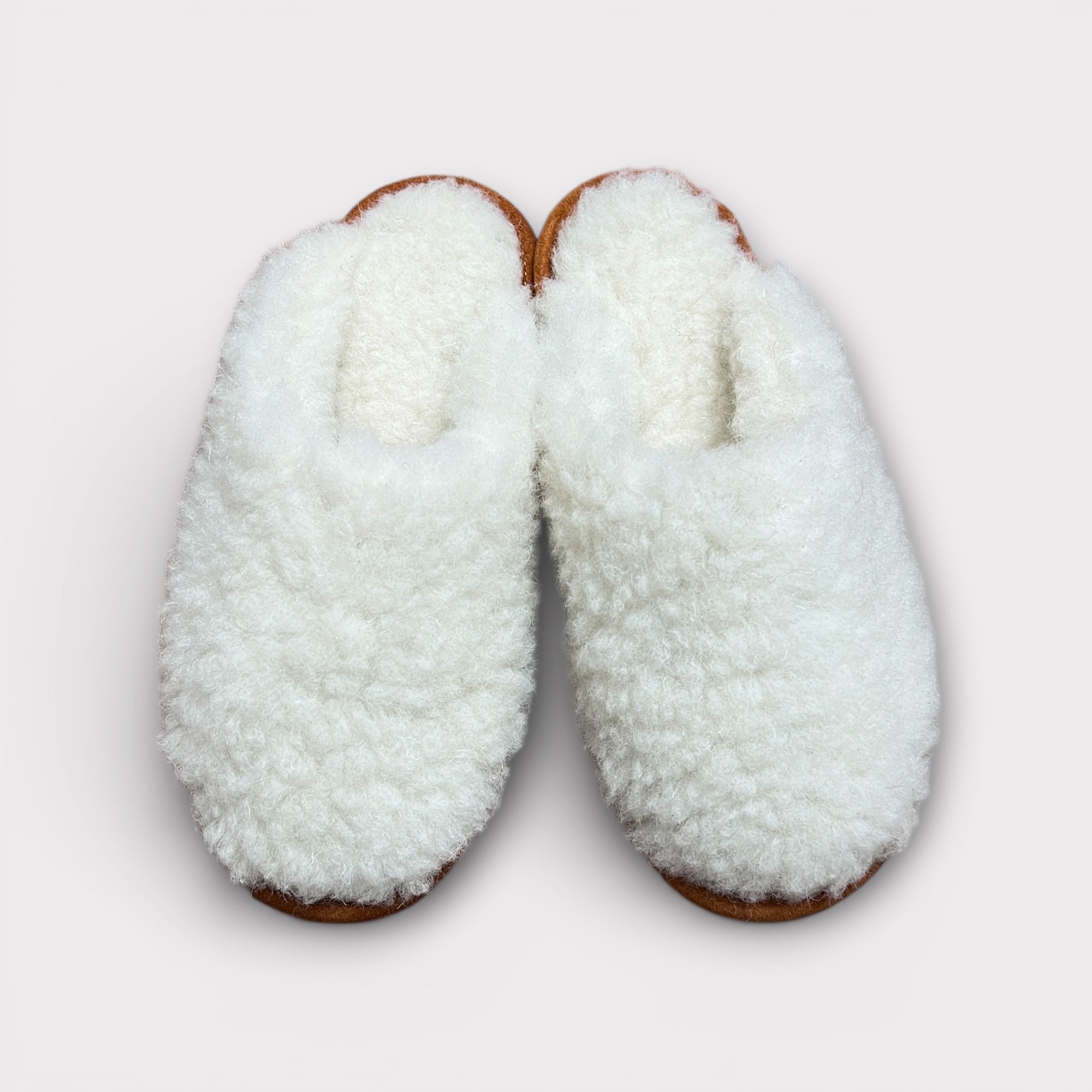 Slippers Sabot Da Donna In Pura Lana Con Suola In Suede