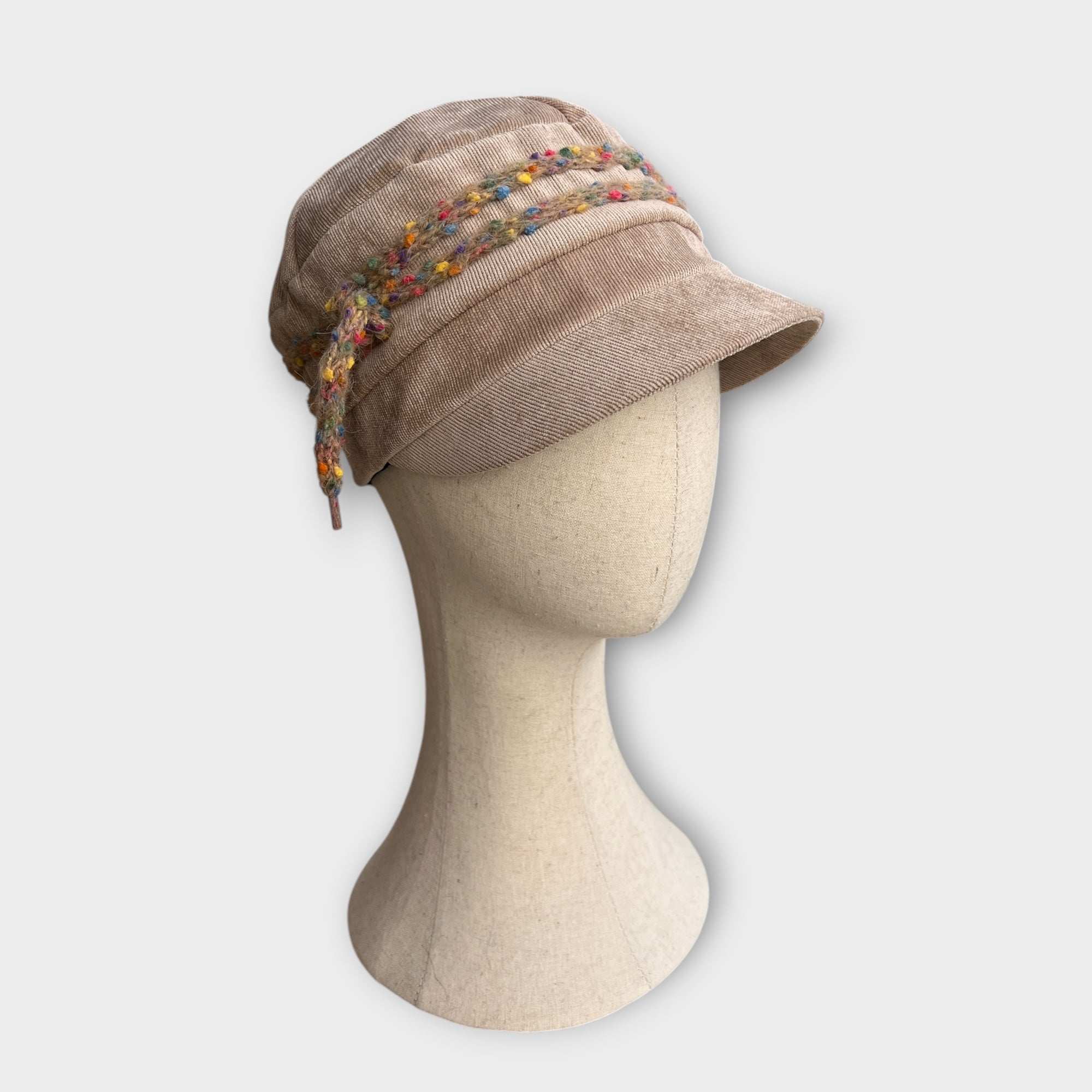 Berretto Donna In Velluto Con Visiera Con Cordino - Cappelleria Bacca