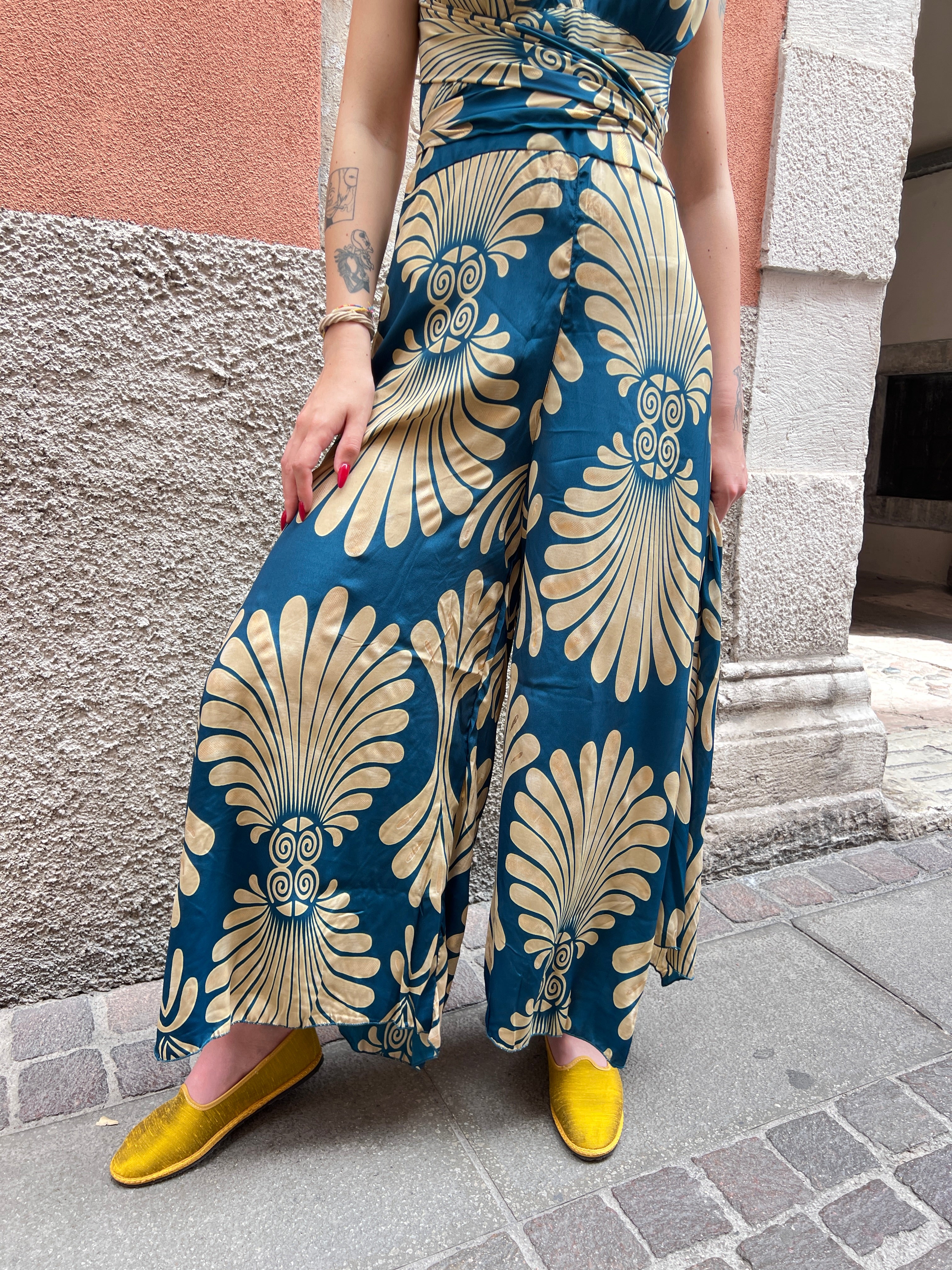 Tuta Pantalone Jumpsuit In Misto Seta