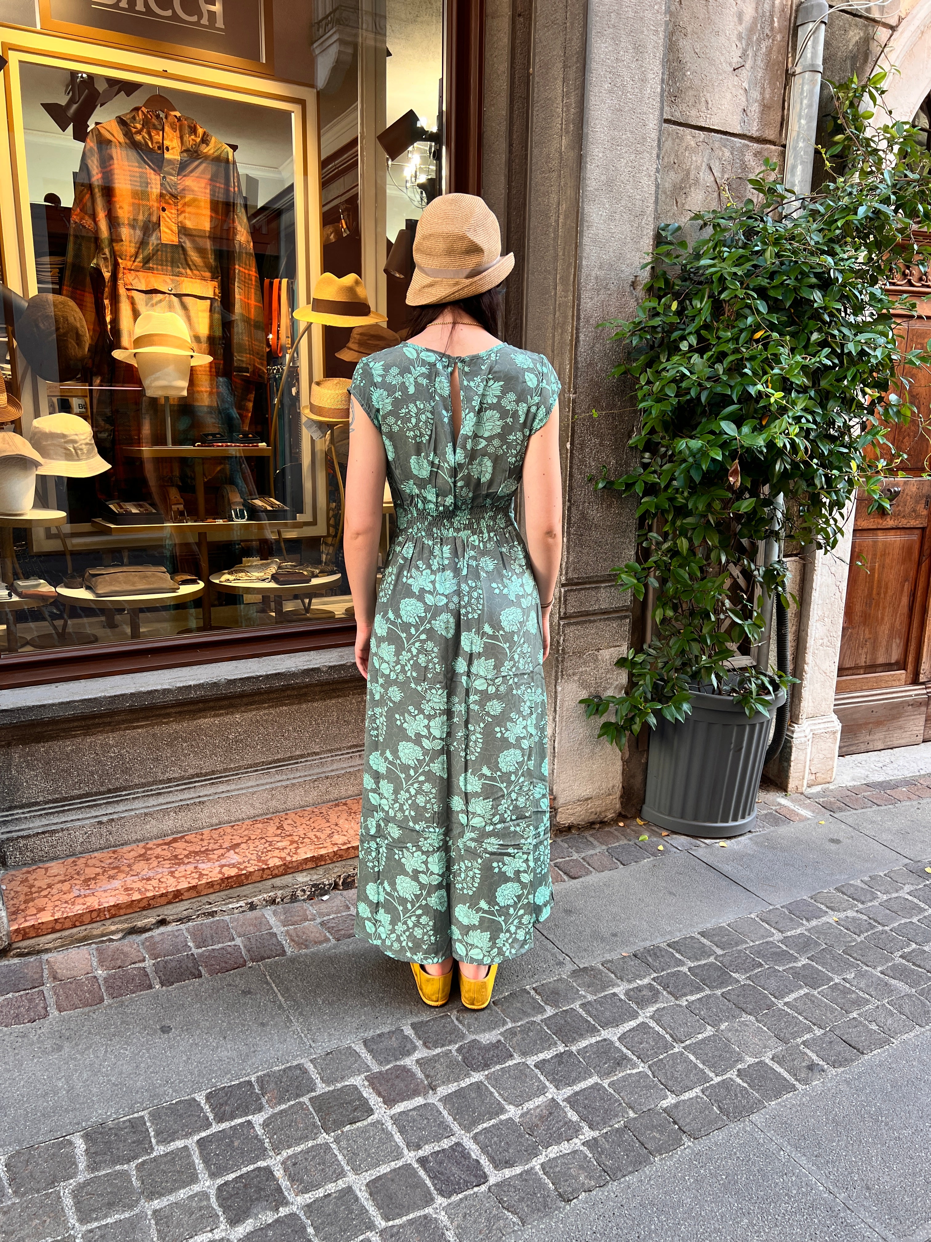 Abito In Seta Lungo Azzurro