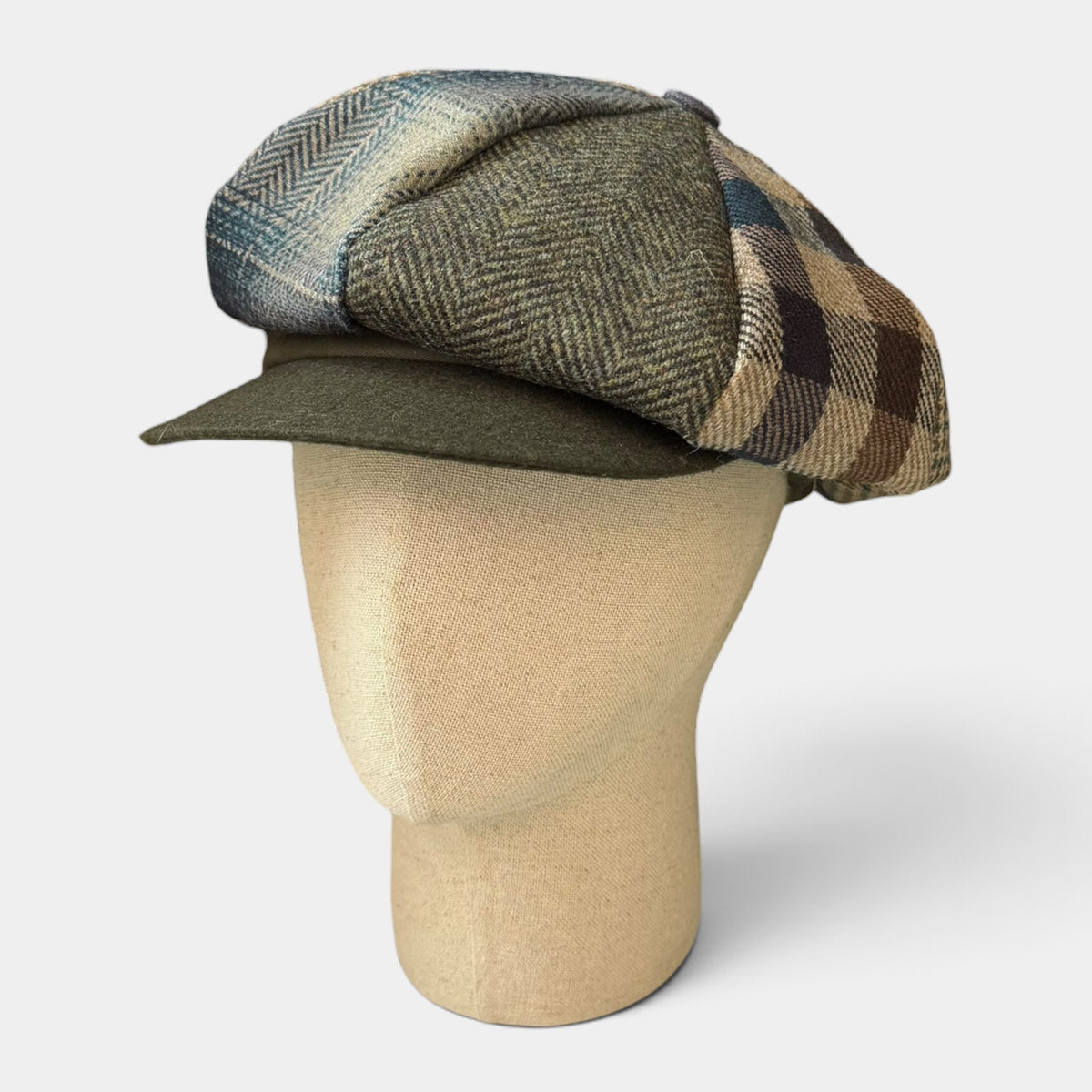 Berrettone Unisex Invernale Monello Patchwork  8 spicchi - Scozzese