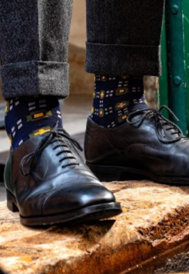 Calzini alti Diversi Oybo’ Untuned Socks  Blu Stars - Cappelleria Bacca