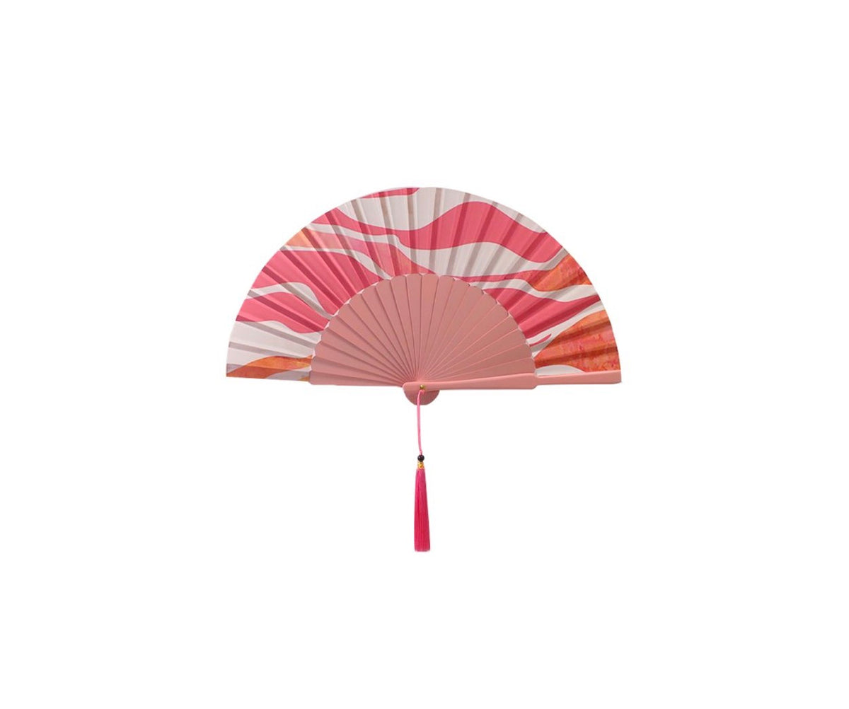 Ventaglio Da Borsetta Con Custodia In Seta E Legno Fantasia Diam. 34 cm - Cappelleria Bacca