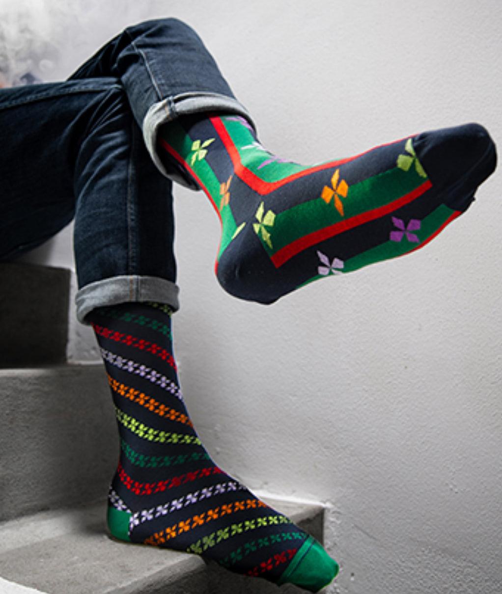 Calzini alti Diversi Oybo’ Untuned Socks Green Wiew - Cappelleria Bacca