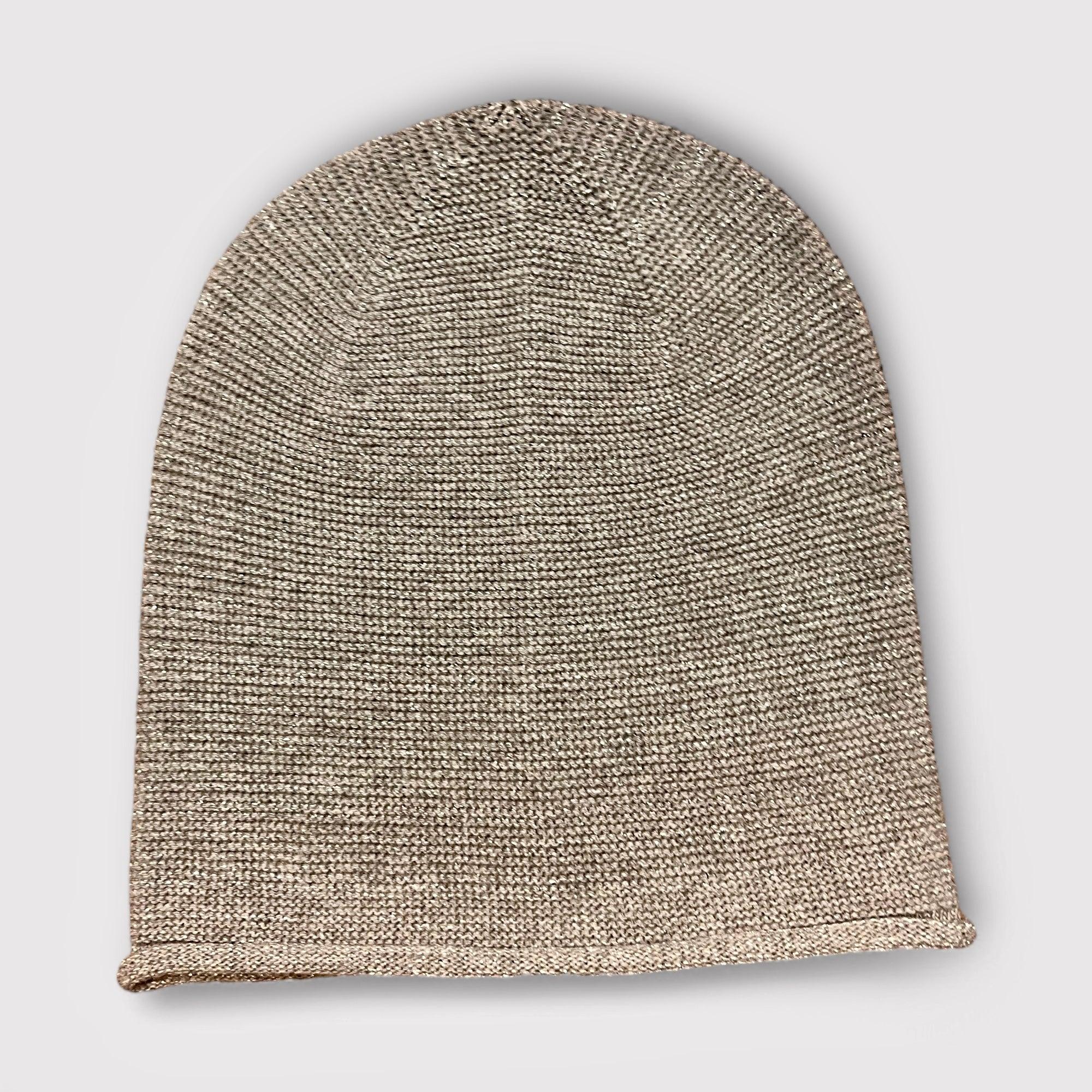 Berretto Beanie Lungo di Cotone con Lurex - Cappelleria Bacca