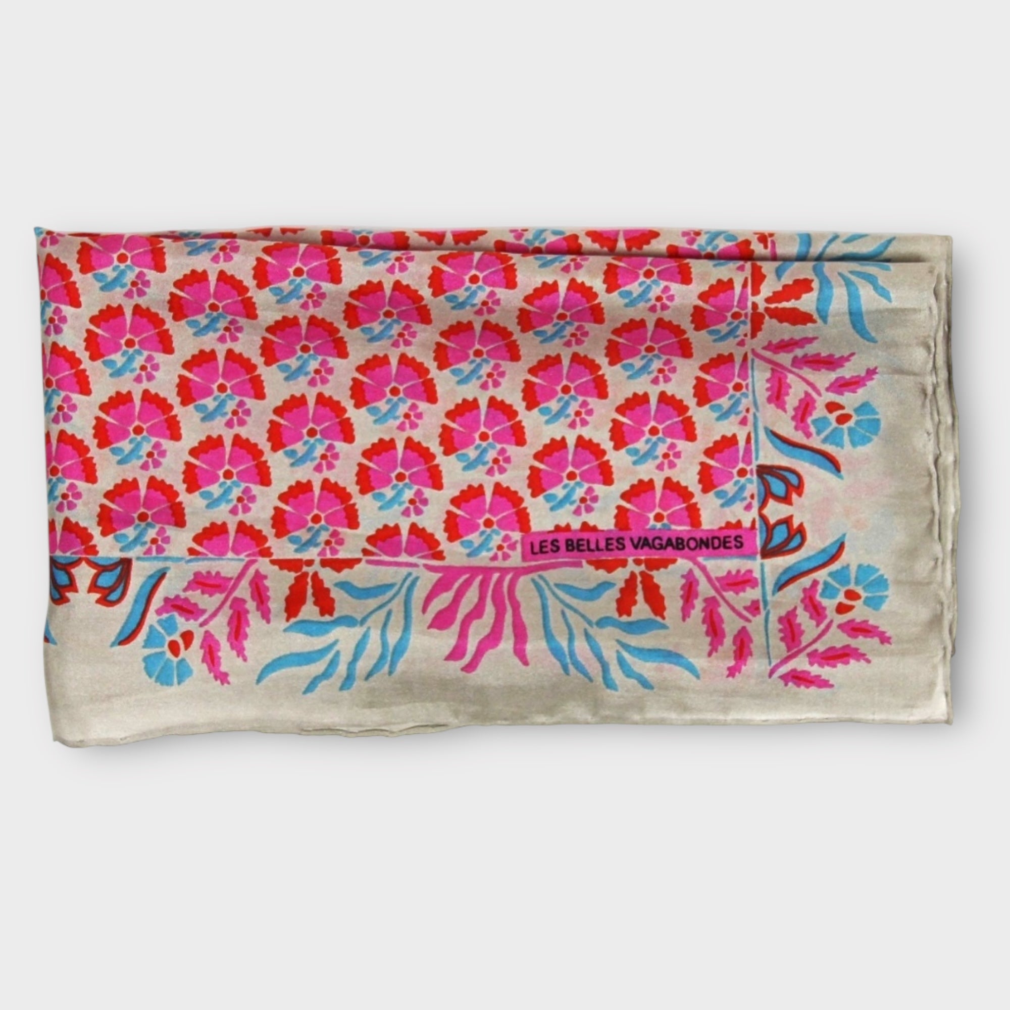 Foulard In Pura Seta 50 x 50 cm Augustine In Scatola Vintage - Cappelleria Bacca
