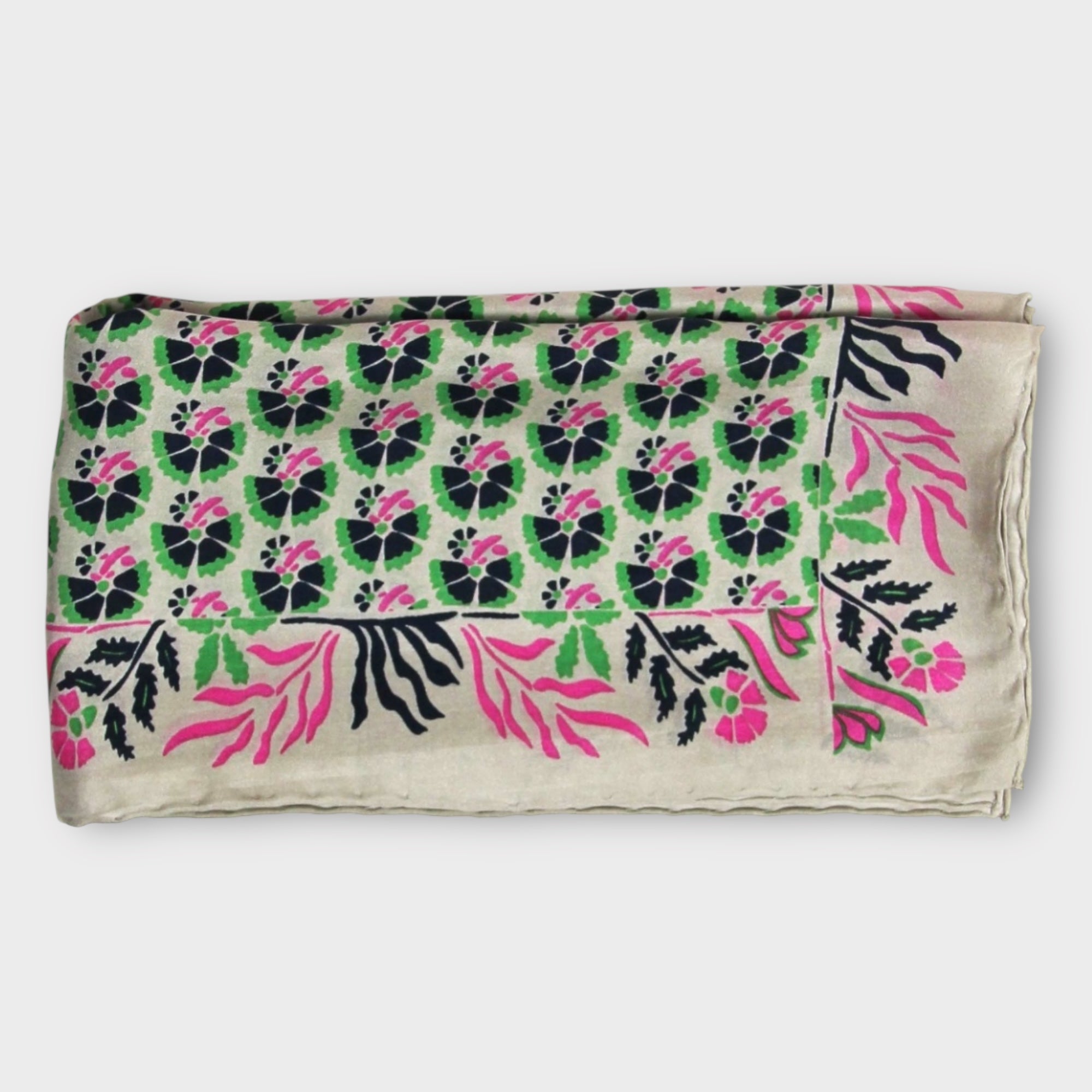 Foulard In Pura Seta 50 x 50 cm Augustine In Scatola Vintage - Cappelleria Bacca
