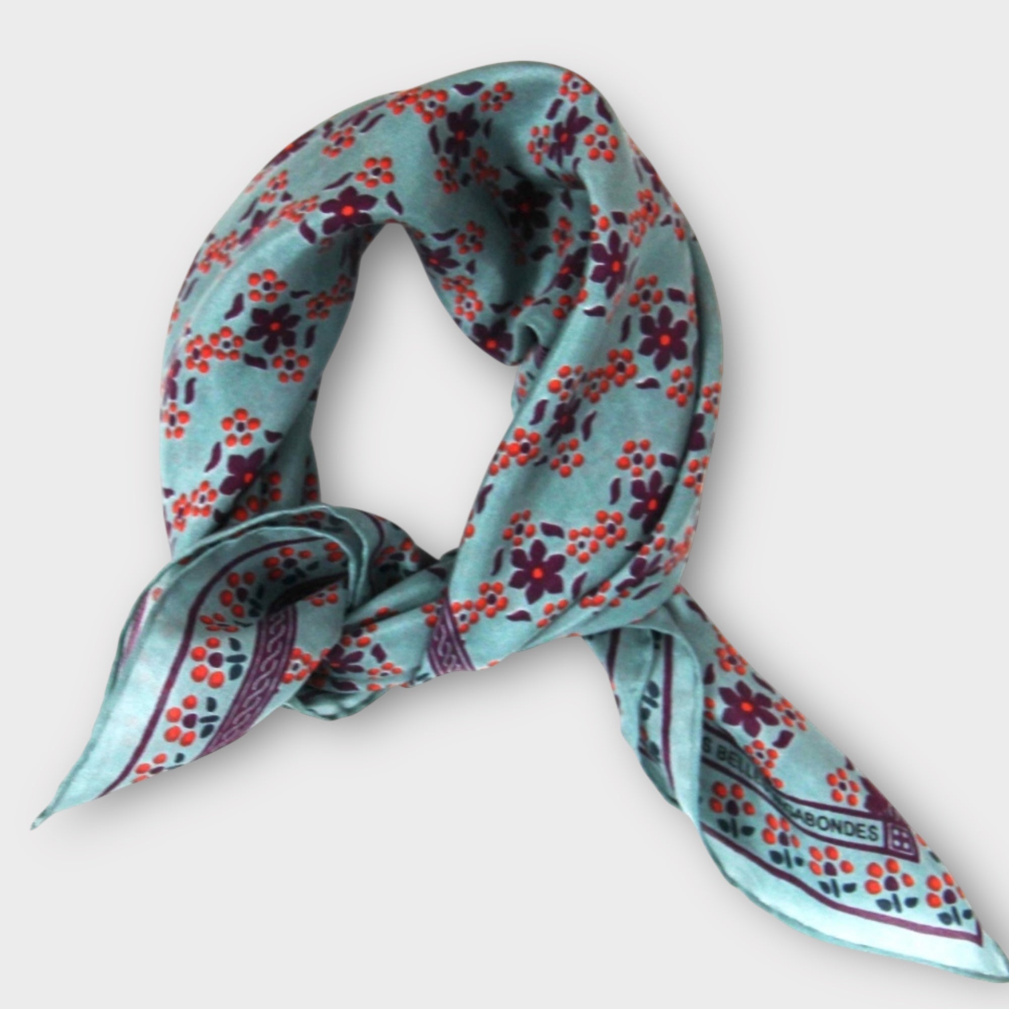 Foulard In Pura Seta 50 x 50 cm Natasha In Scatola Vintage - Cappelleria Bacca