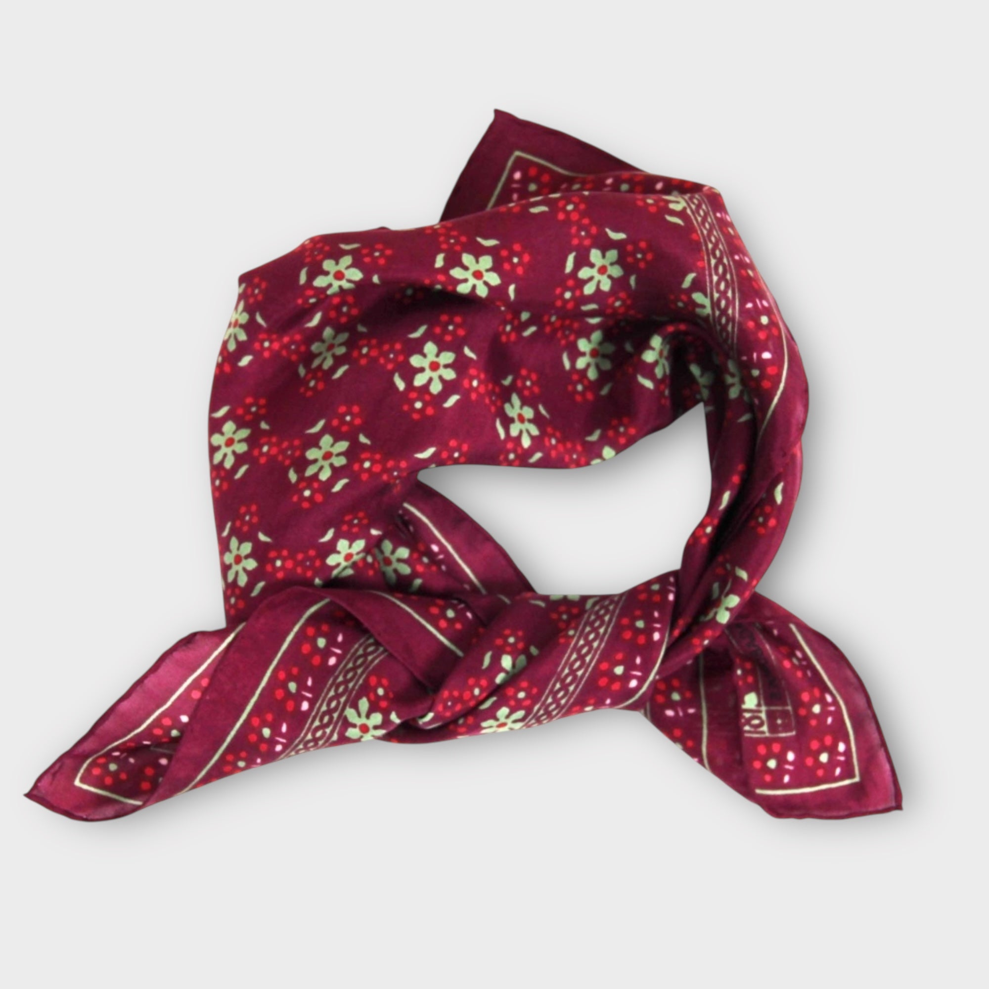 Foulard In Pura Seta 50 x 50 cm Natasha In Scatola Vintage - Cappelleria Bacca