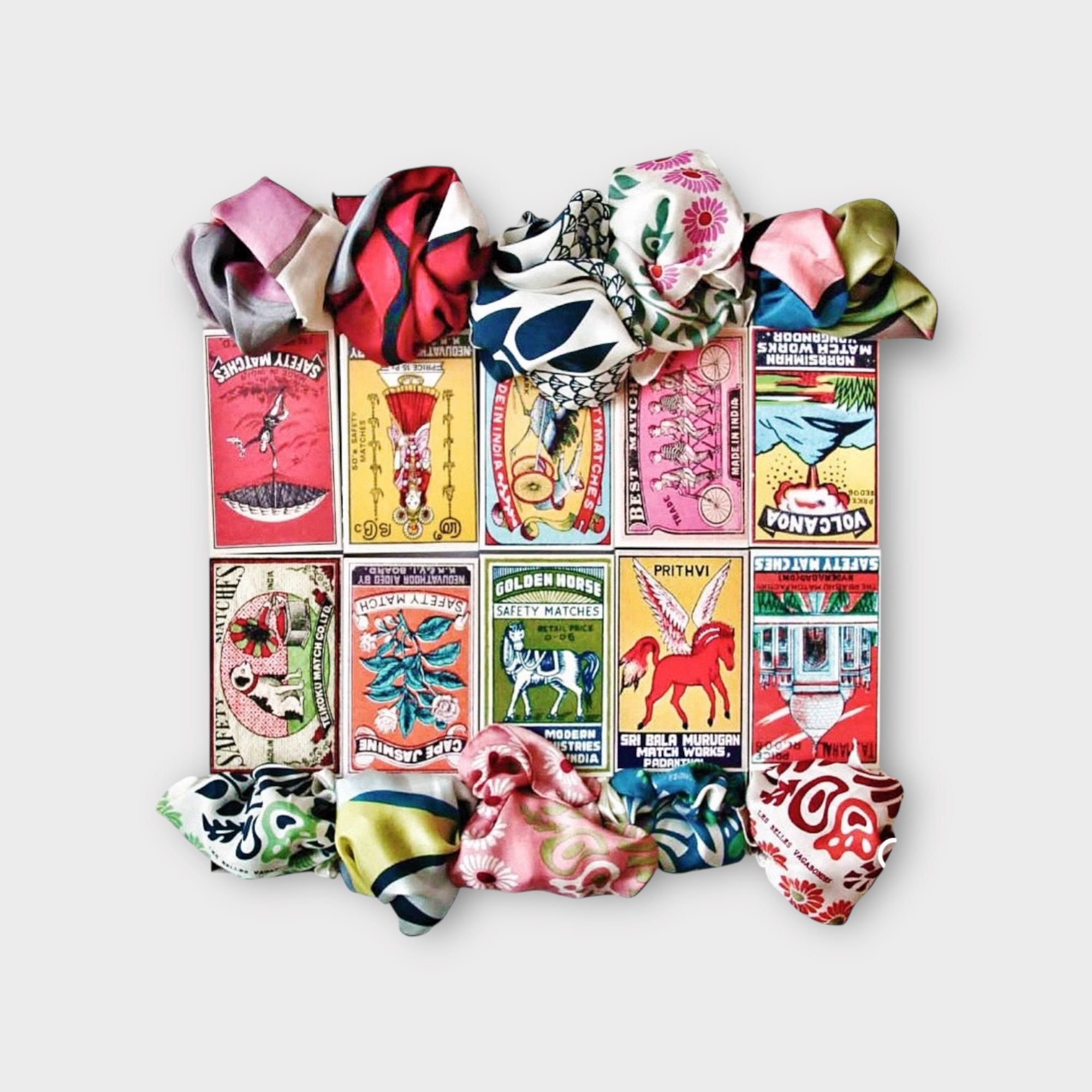Foulard In Pura Seta 50 x 50 cm Arum In Scatola Vintage - Cappelleria Bacca
