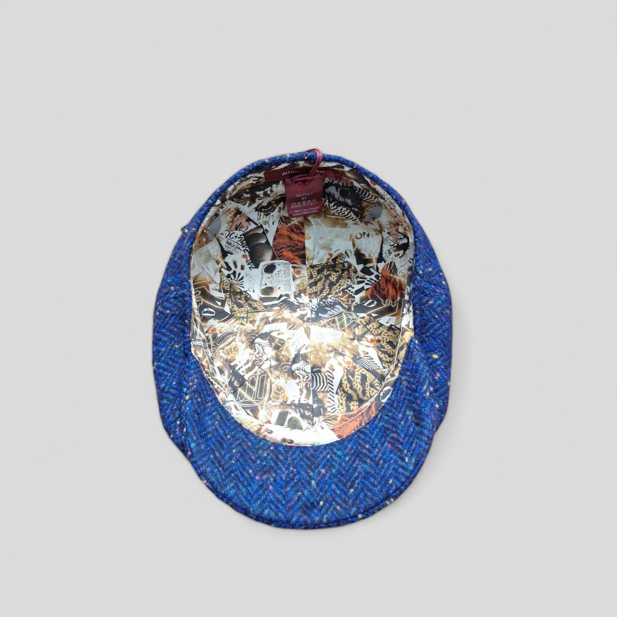 Coppola Irlandese 8 spicchi Tweed Blu Alfonso D'Este - Cappelleria Bacca