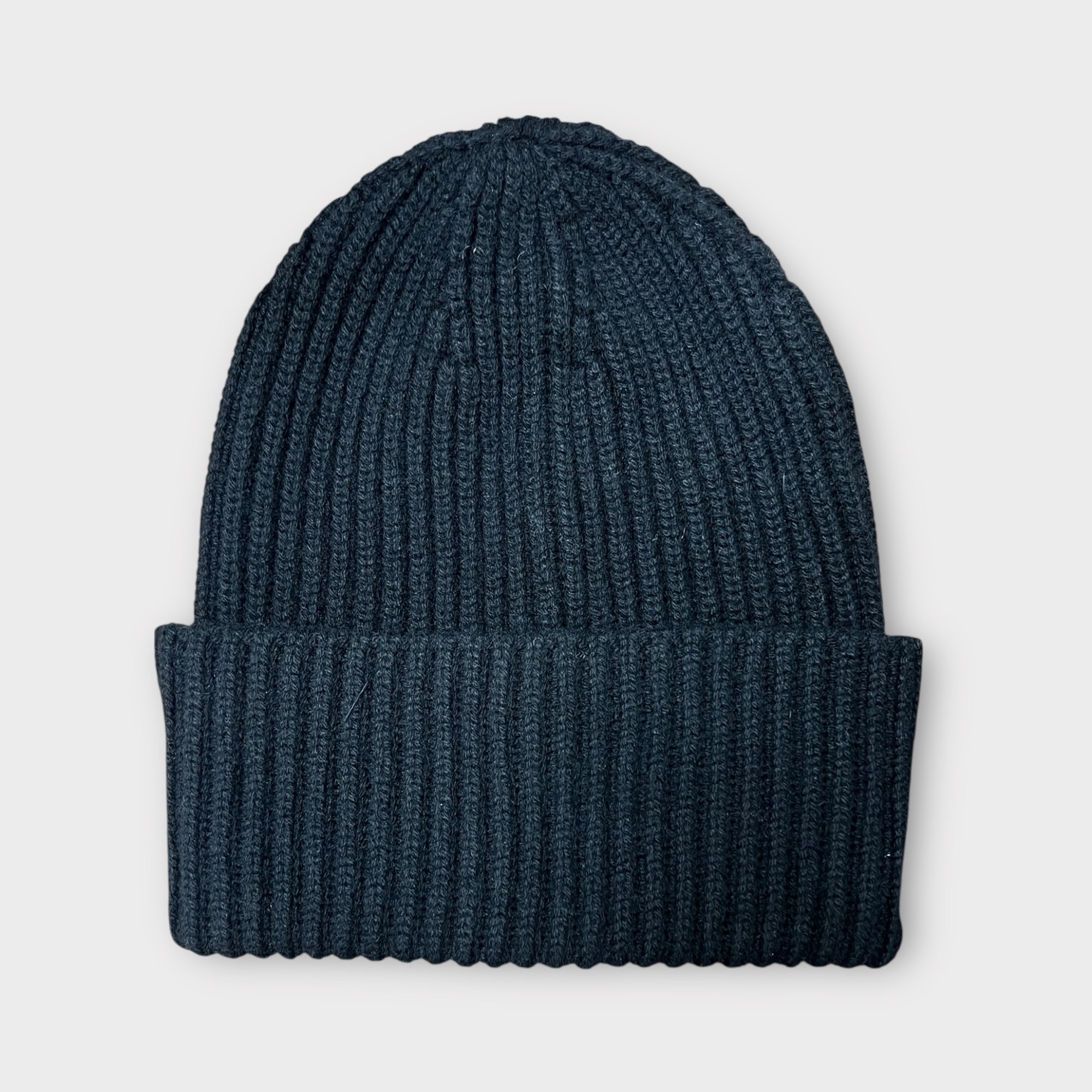 Berretto Beanie Con Risvolto In Puro Cashmere