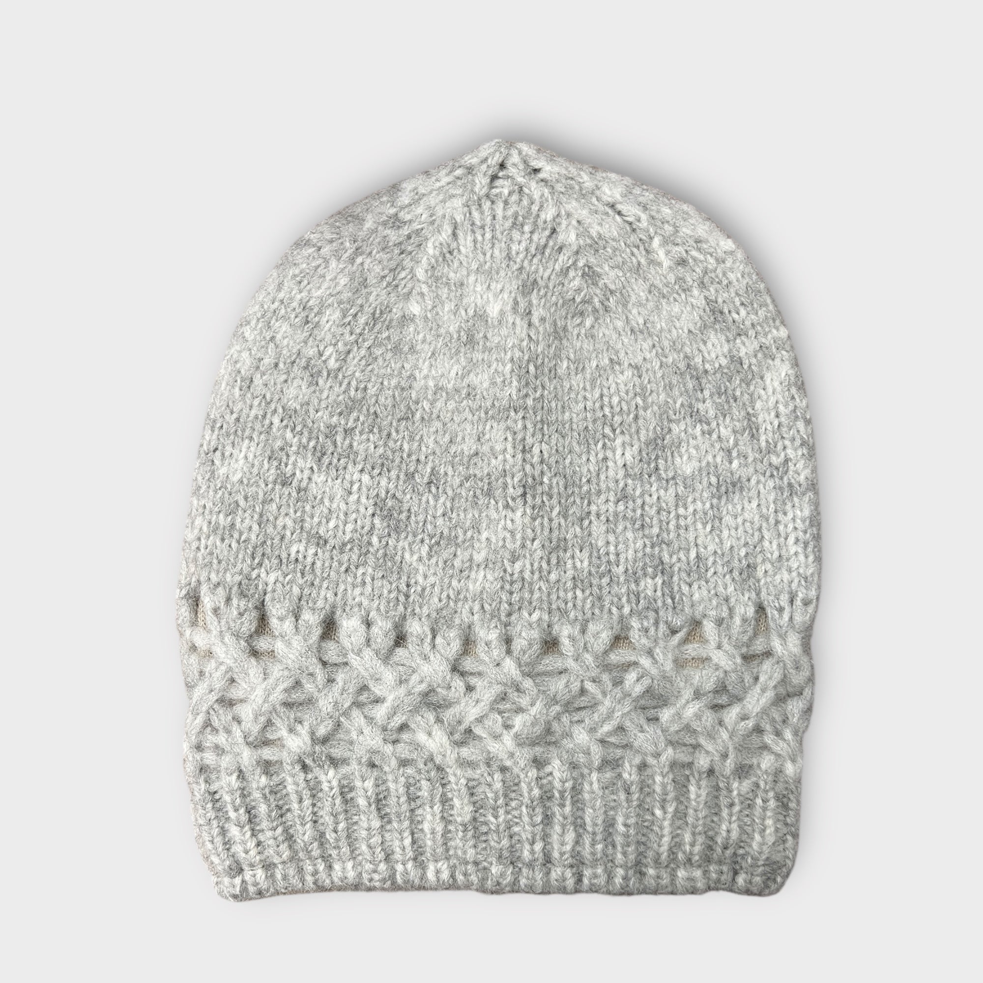 Berretto Beanie In Maglia Di Lana e Baby Alpaca