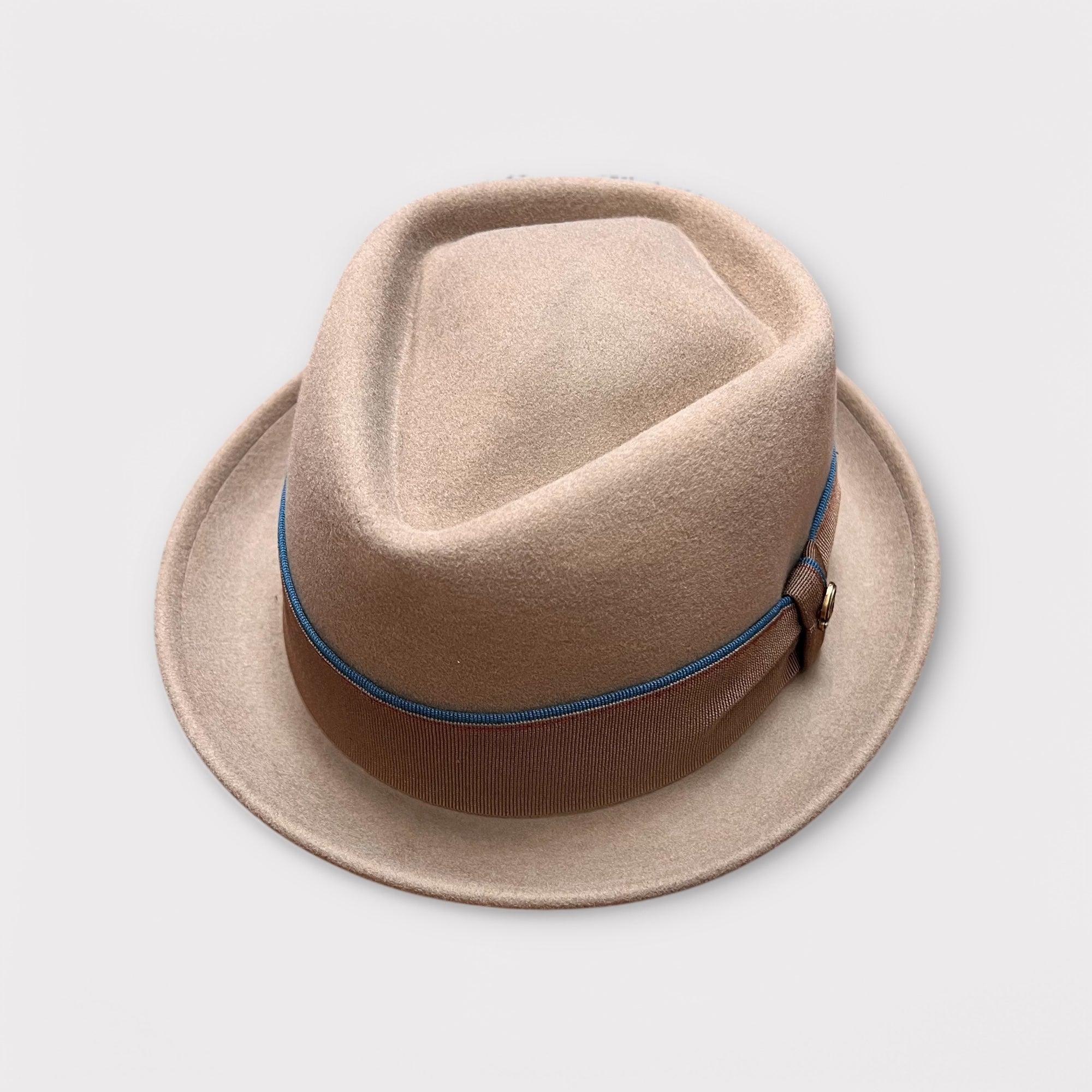 Cappello In feltro Diamante Pork Pie Beige - Cappelleria Bacca