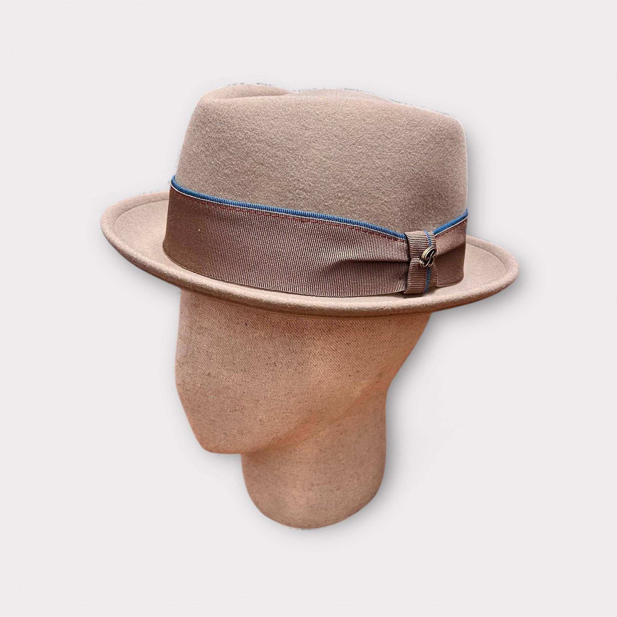 Cappello In feltro Diamante Pork Pie Beige - Cappelleria Bacca