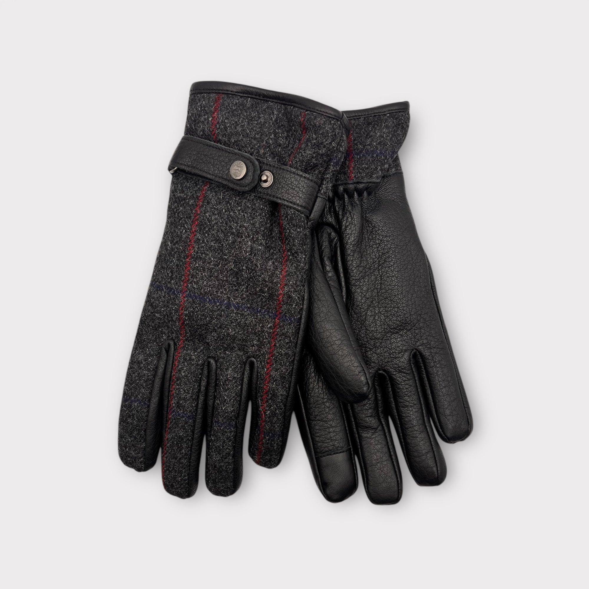 Guanti uomo in pelle e lana tweed di Failsworth - Cappelleria Bacca