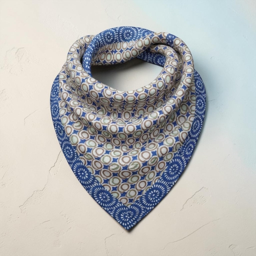 Foulard in Pura Seta 50x50 cm "Tempo" In Scatola Vintage - Cappelleria Bacca