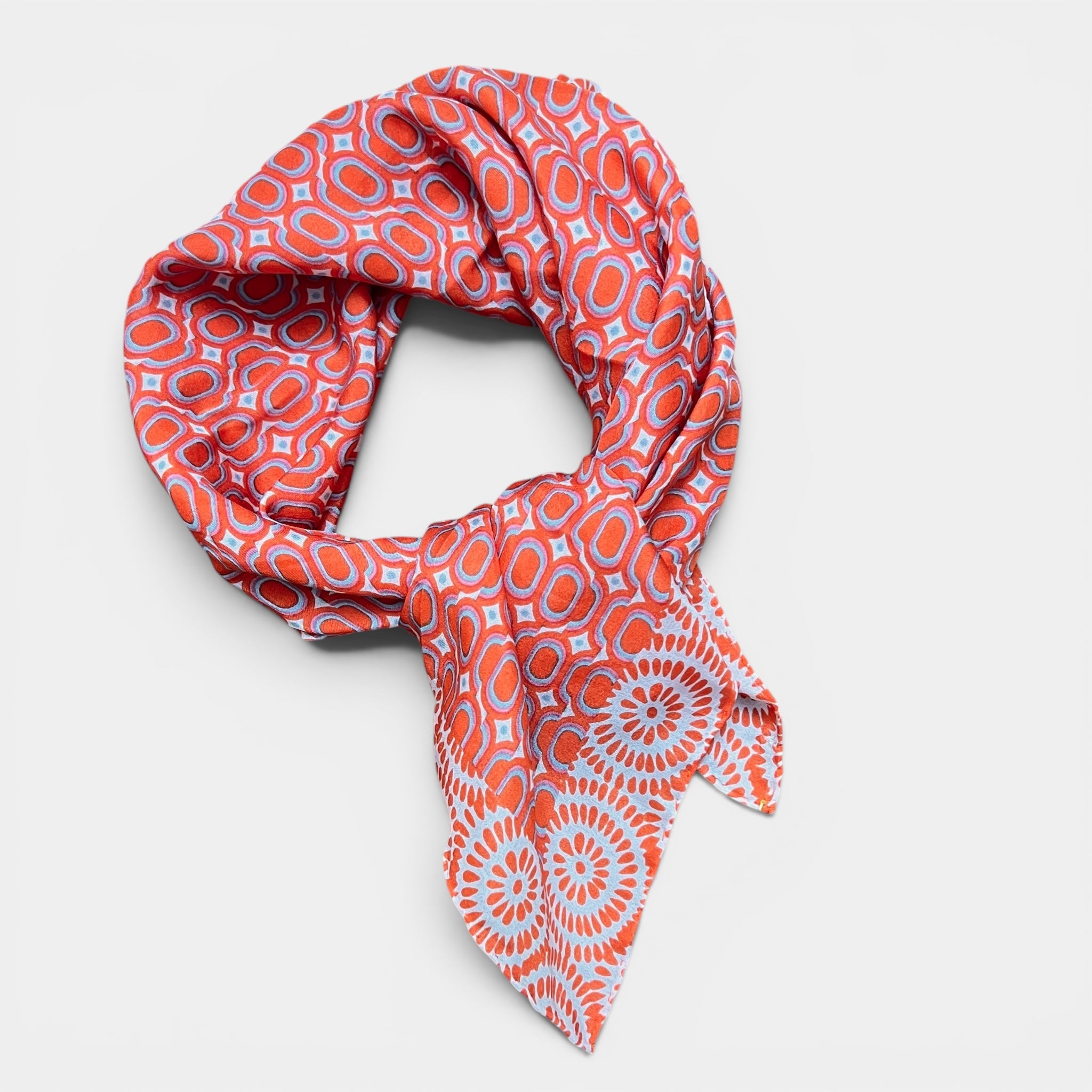 Foulard in Pura Seta 50x50 cm "Tempo" In Scatola Vintage - Cappelleria Bacca