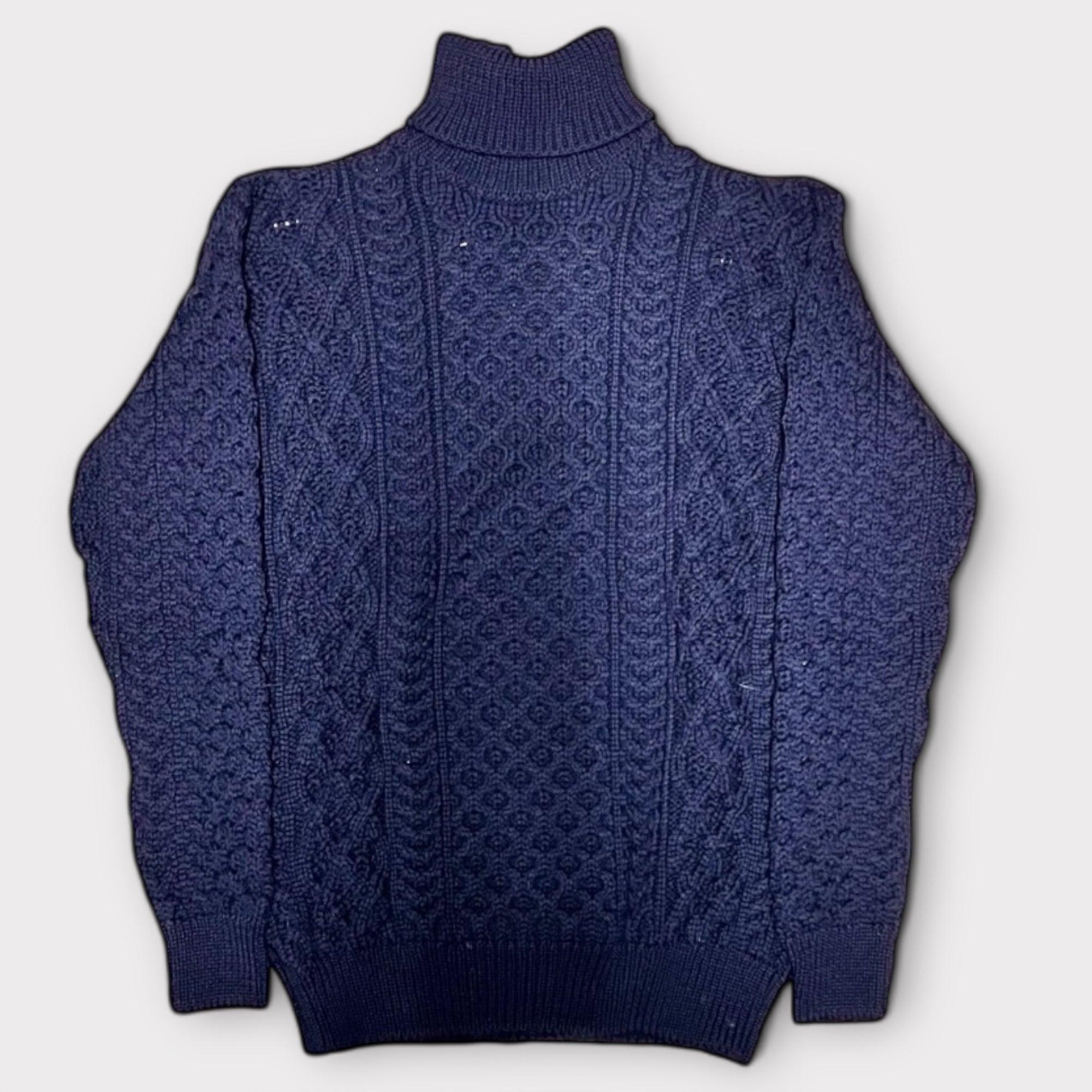 Maglione Unisex Dolcevita Aran Honeycomb Pura Lana - Cappelleria Bacca