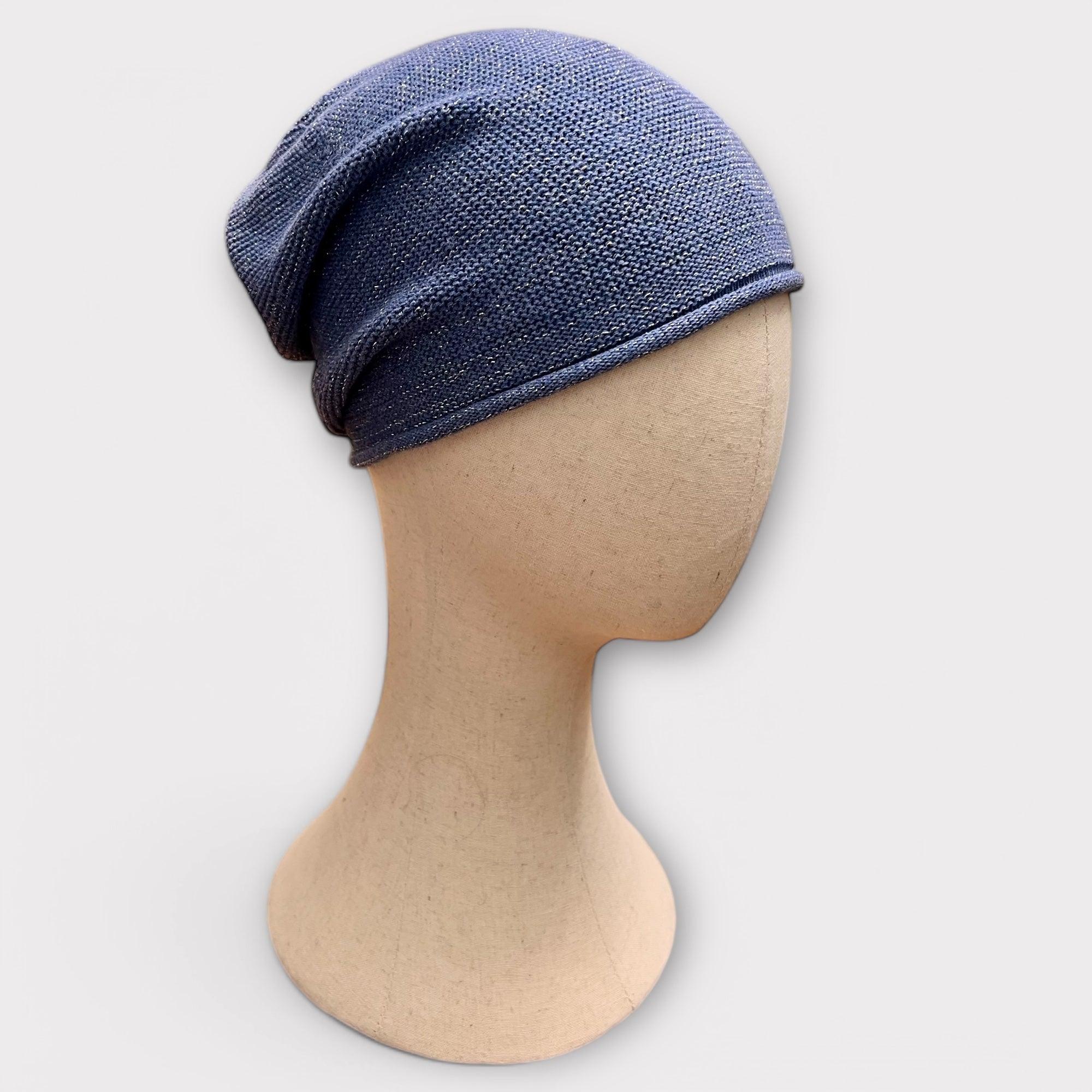 Berretto Beanie Lungo di Cotone con Lurex - Cappelleria Bacca