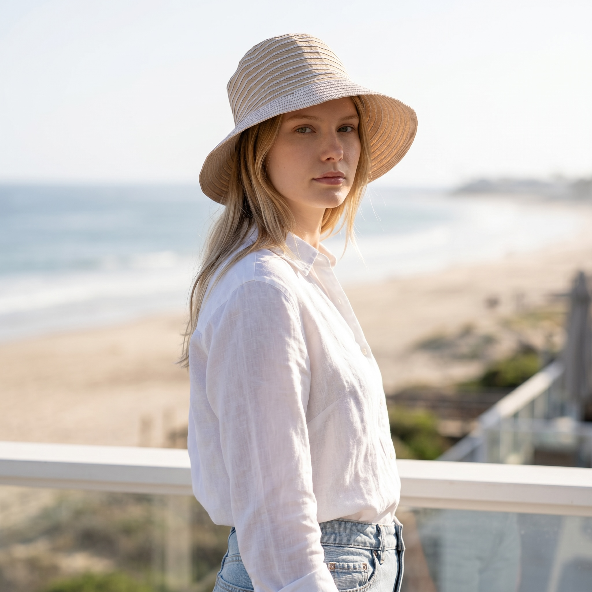 Cappello Cloche Donna Estivo In Cotone Bicolor - Grevi