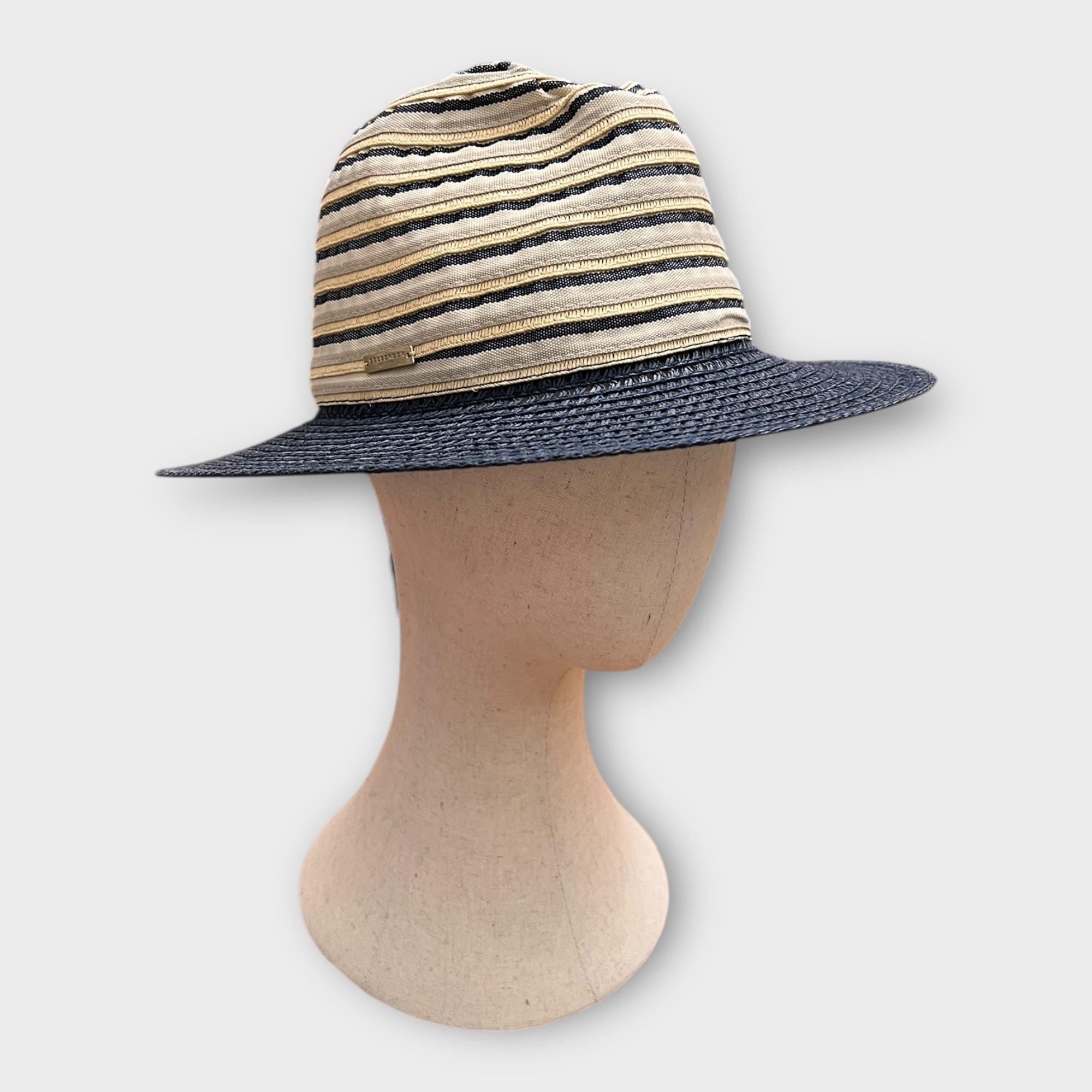 Cappello Estivo Donna Fedora in Paglia e Tessuto - Cappelleria Bacca