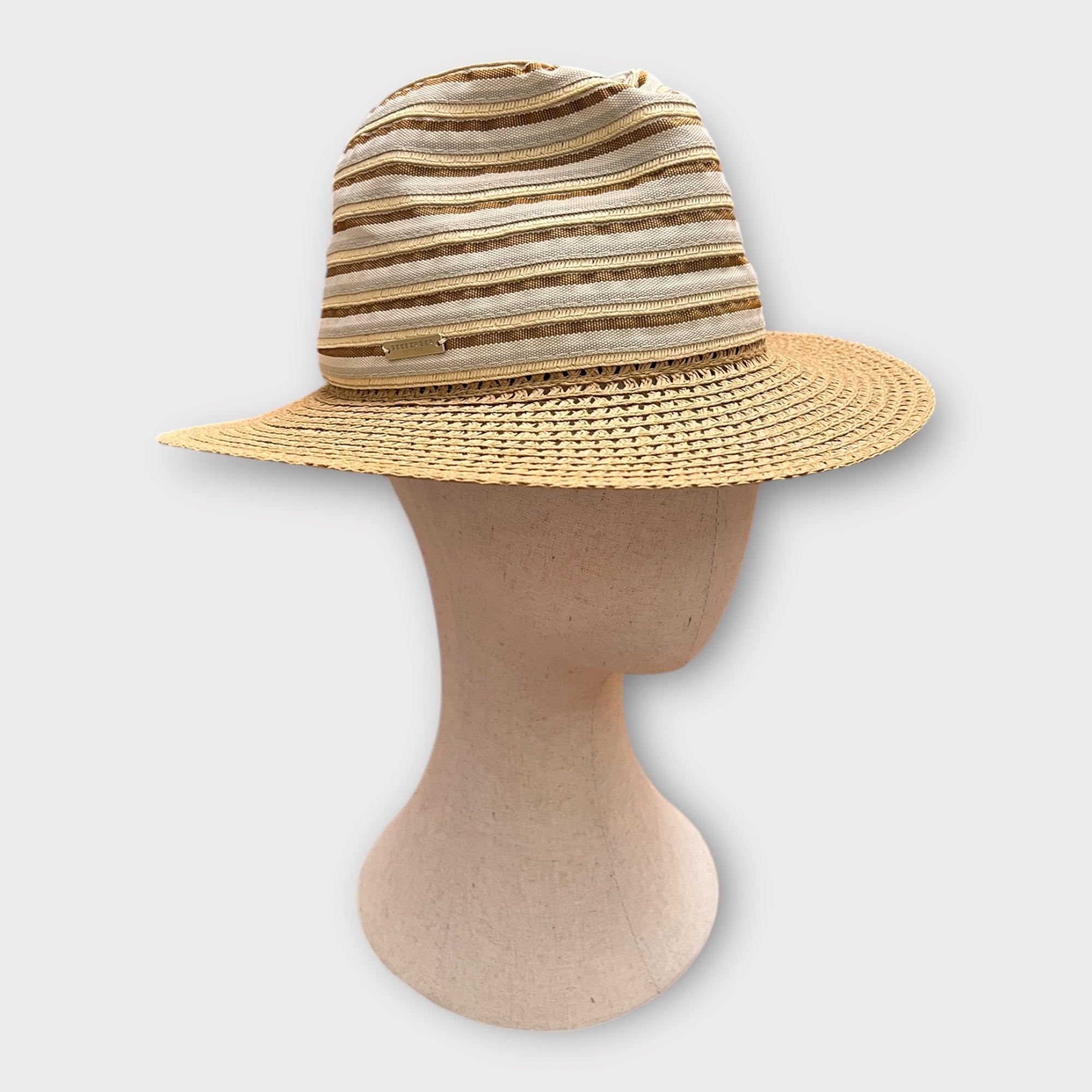 Cappello Estivo Donna Fedora in Paglia e Tessuto - Cappelleria Bacca