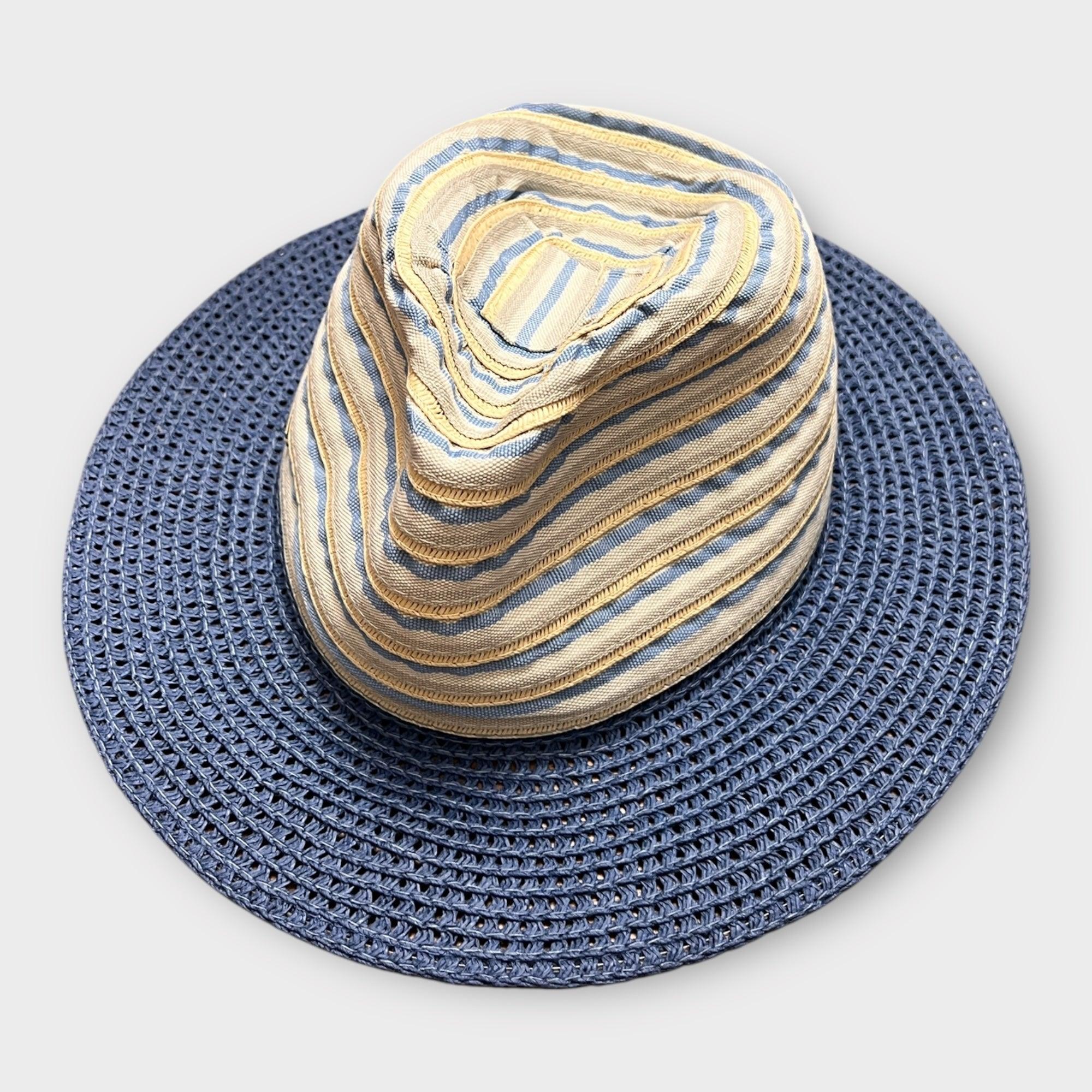 Cappello Estivo Donna Fedora in Paglia e Tessuto - Cappelleria Bacca