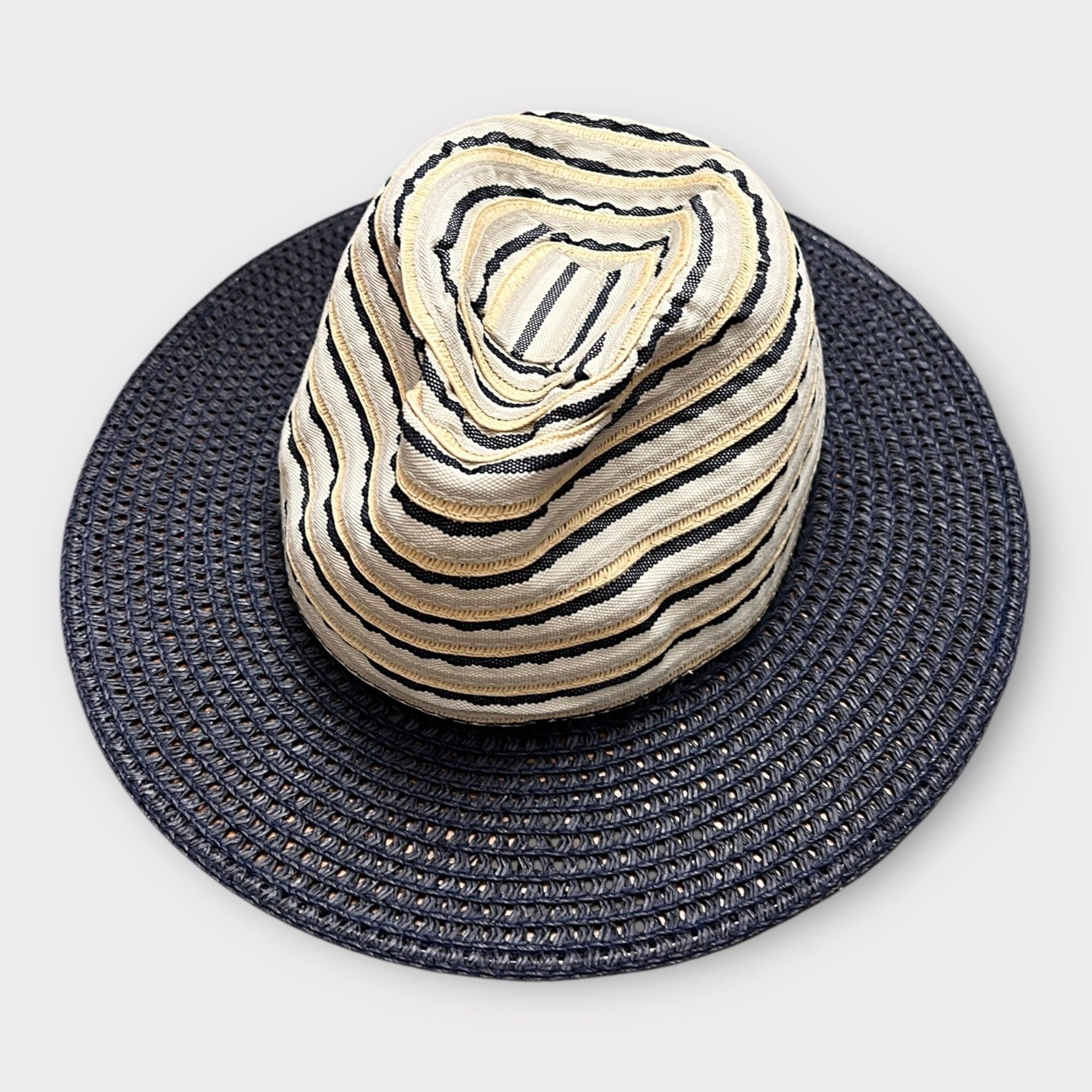 Cappello Estivo Donna Fedora in Paglia e Tessuto - Cappelleria Bacca