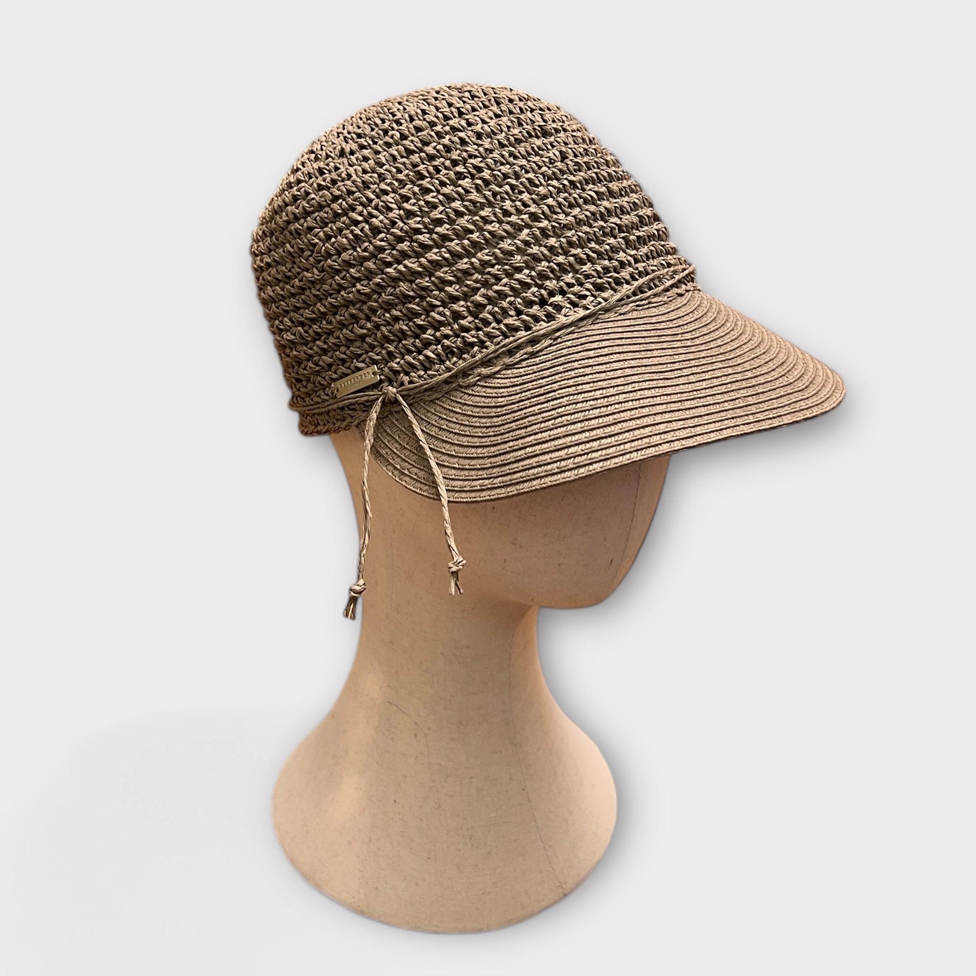 Cappello Donna Estivo Con Visiera in Paglia Crochet - Cappelleria Bacca