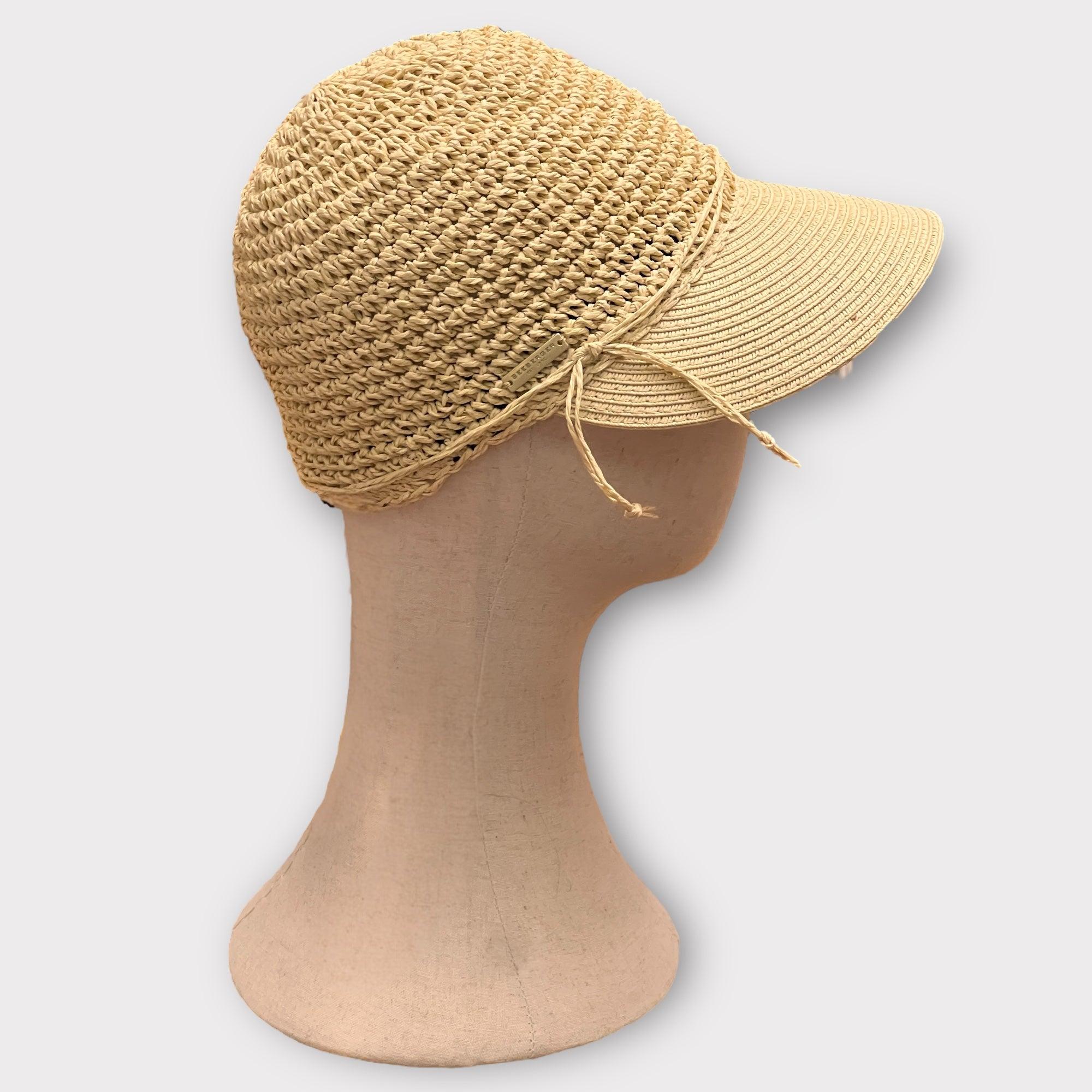 Cappello Donna Estivo Con Visiera in Paglia Crochet - Cappelleria Bacca