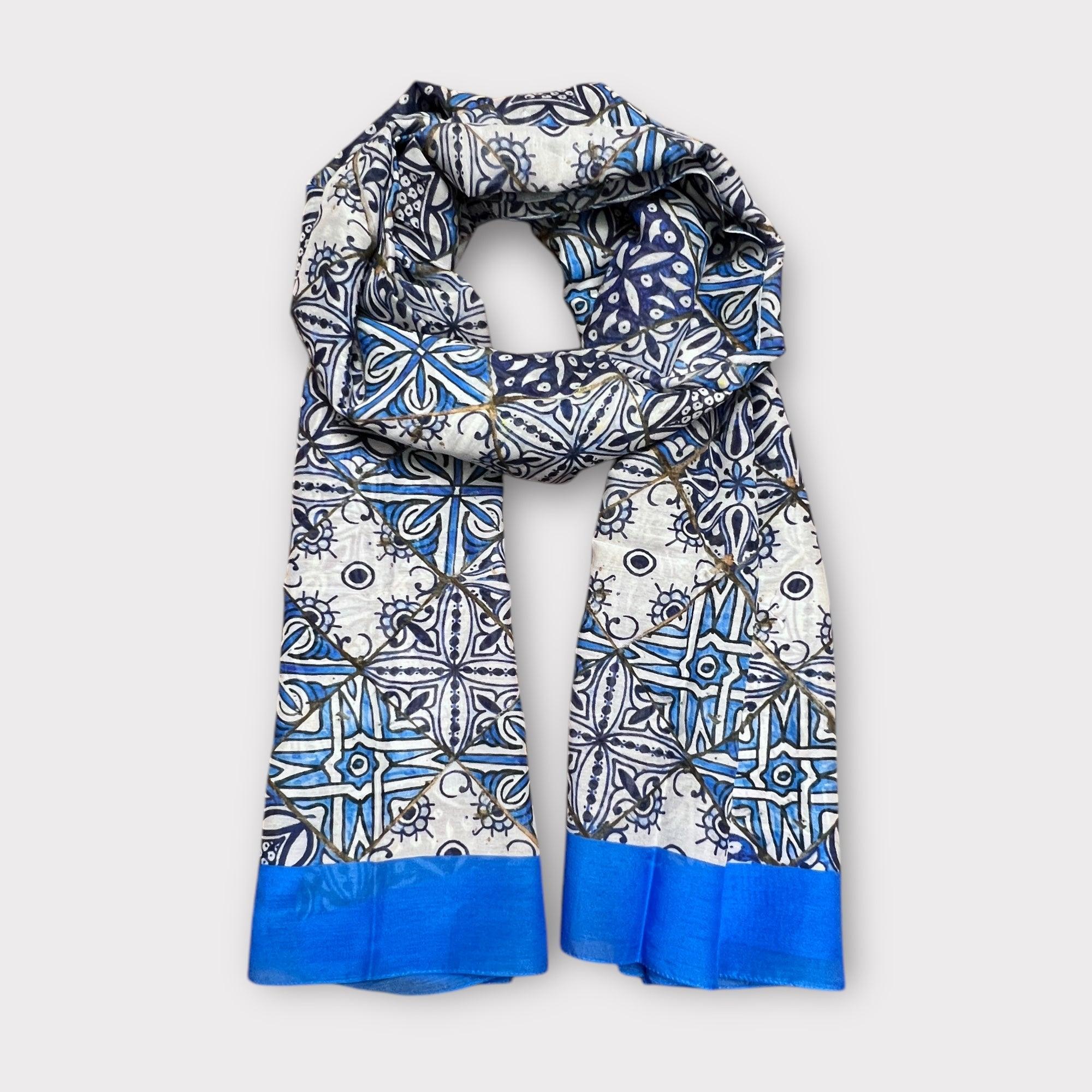 Sciarpa unisex in Cotone e Seta Maiolica 65x180 cm