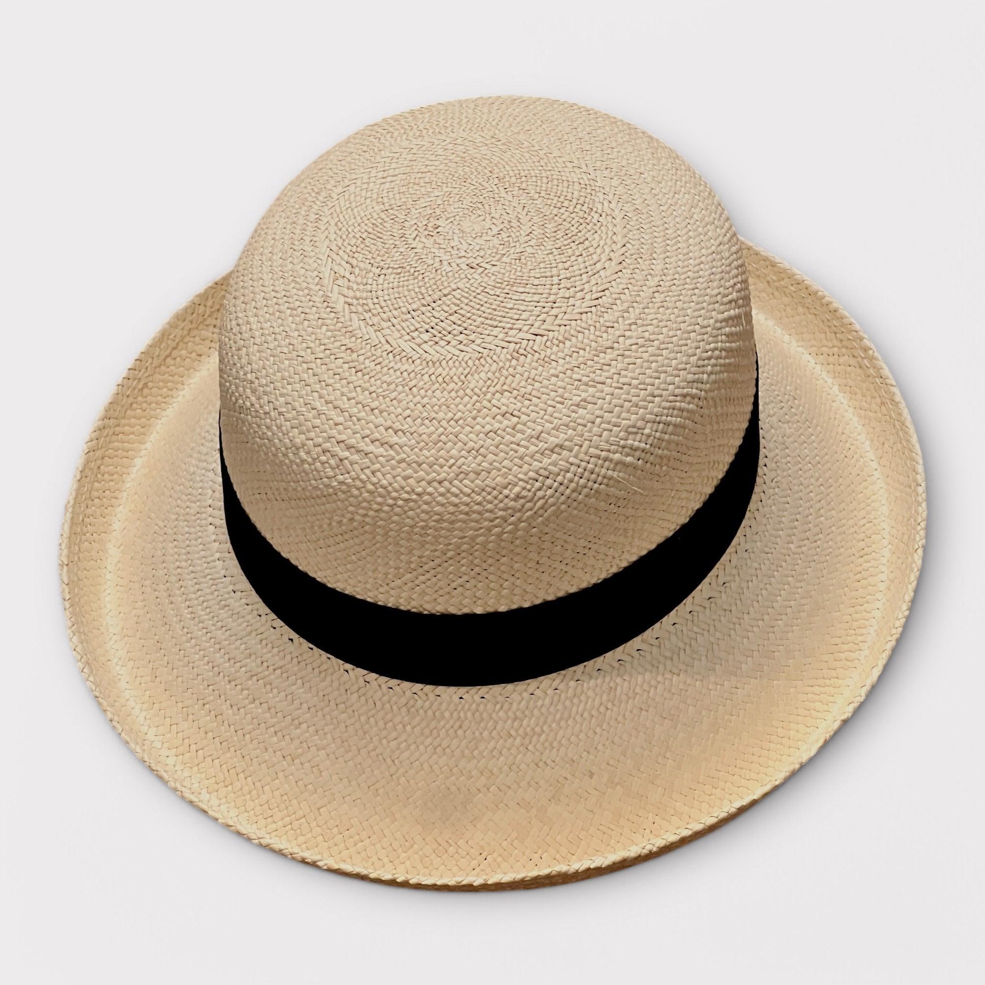 Cappello Donna Panama Originale Nastro Nero