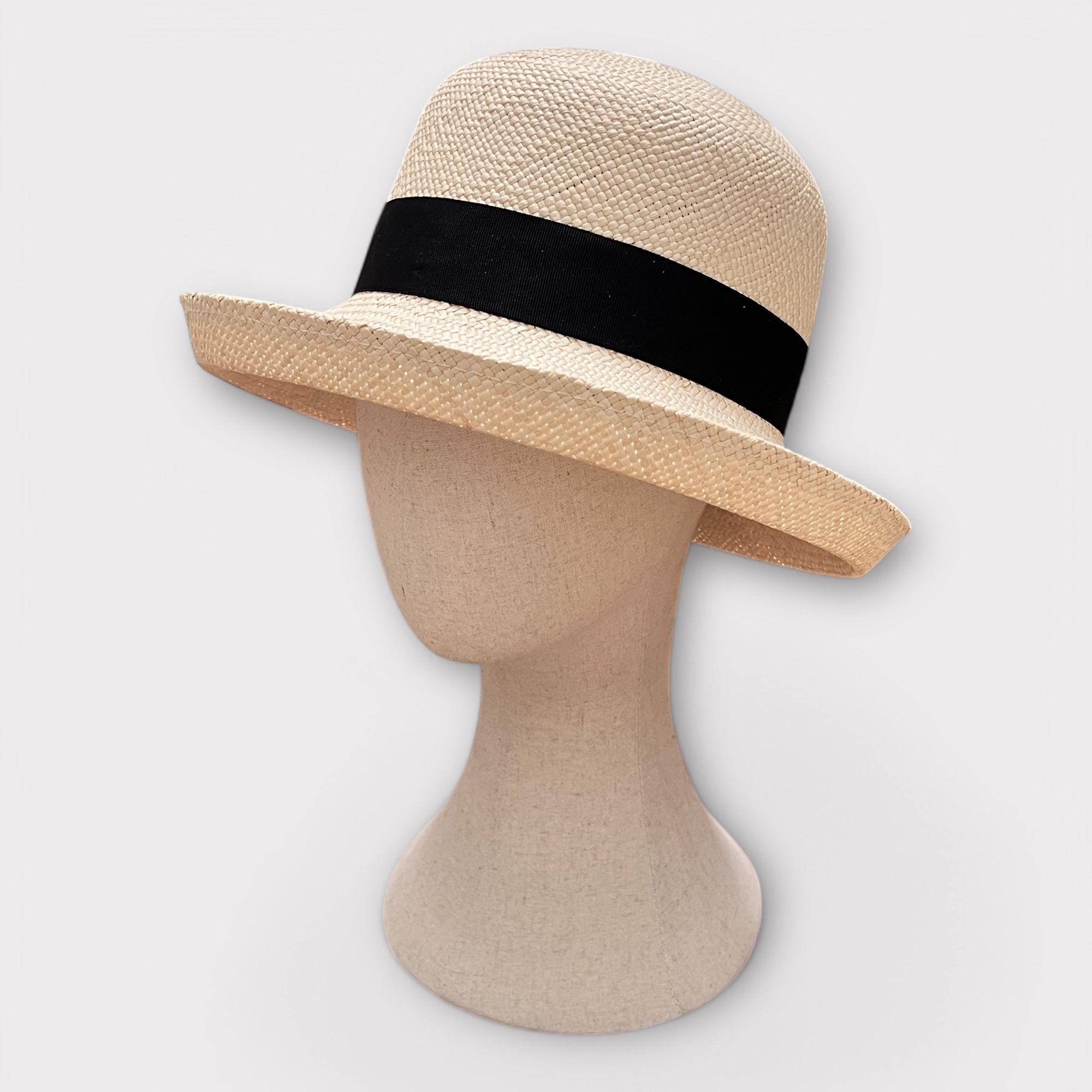 Cappello Donna Panama Originale Nastro Nero