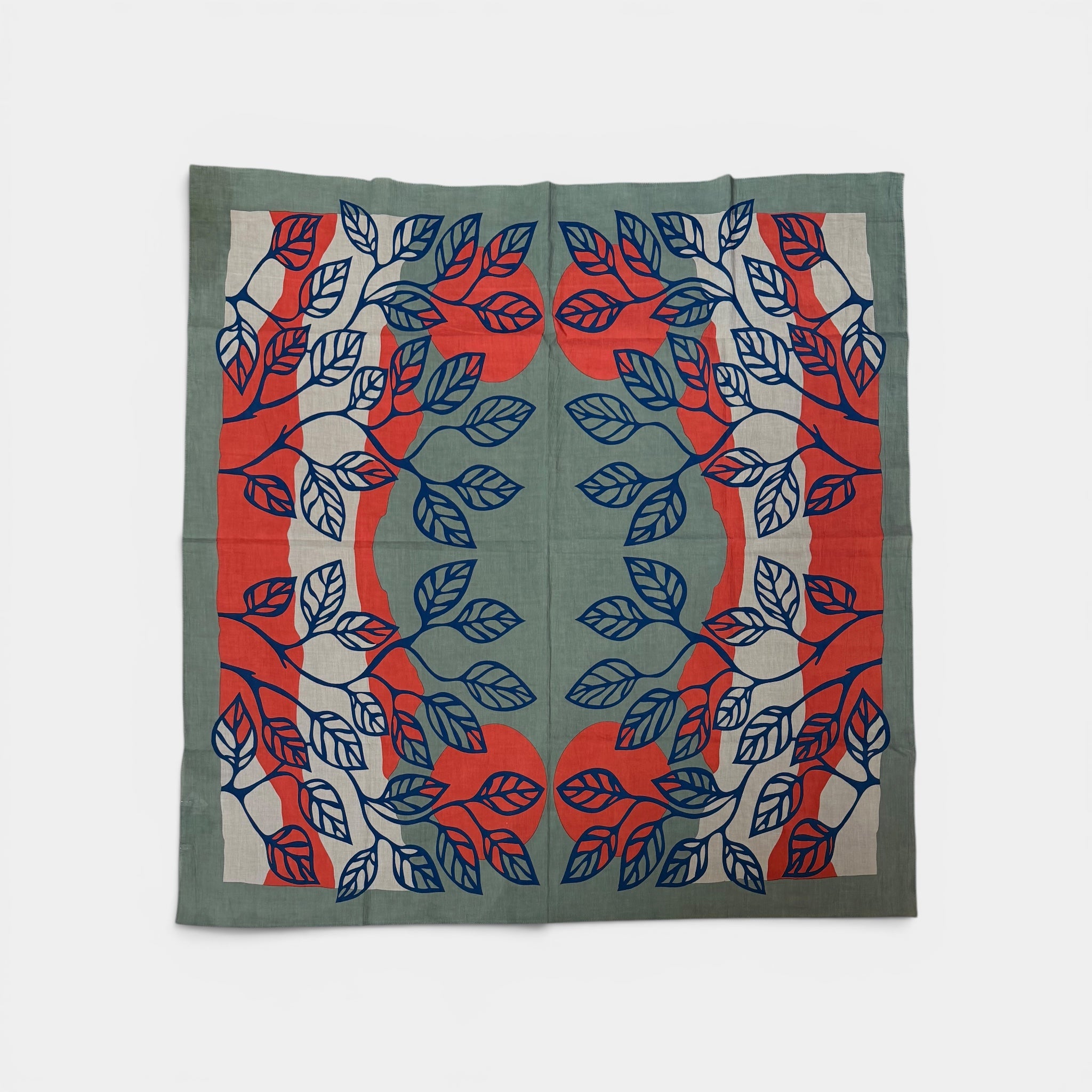 Foulard In puro Cotone 100x100 cm Rosso e Verde - Cappelleria Bacca