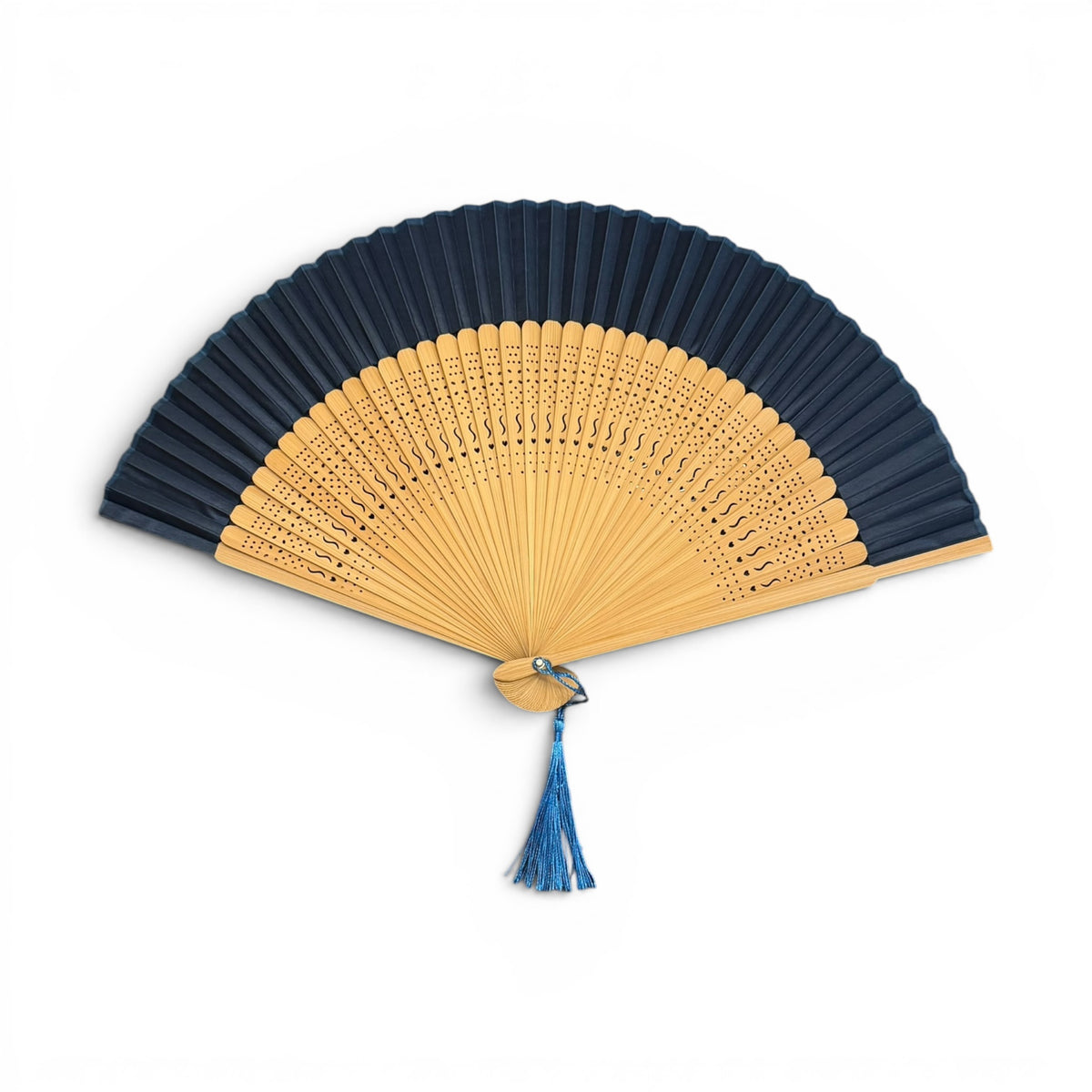 Ventaglio In Bamboo e Seta Tinta Unita Diam. 37 cm. - Cappelleria Bacca
