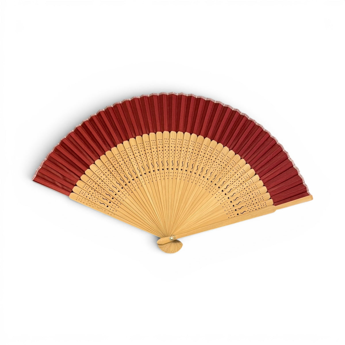 Ventaglio In Bamboo e Seta Tinta Unita Diam. 37 cm. - Cappelleria Bacca
