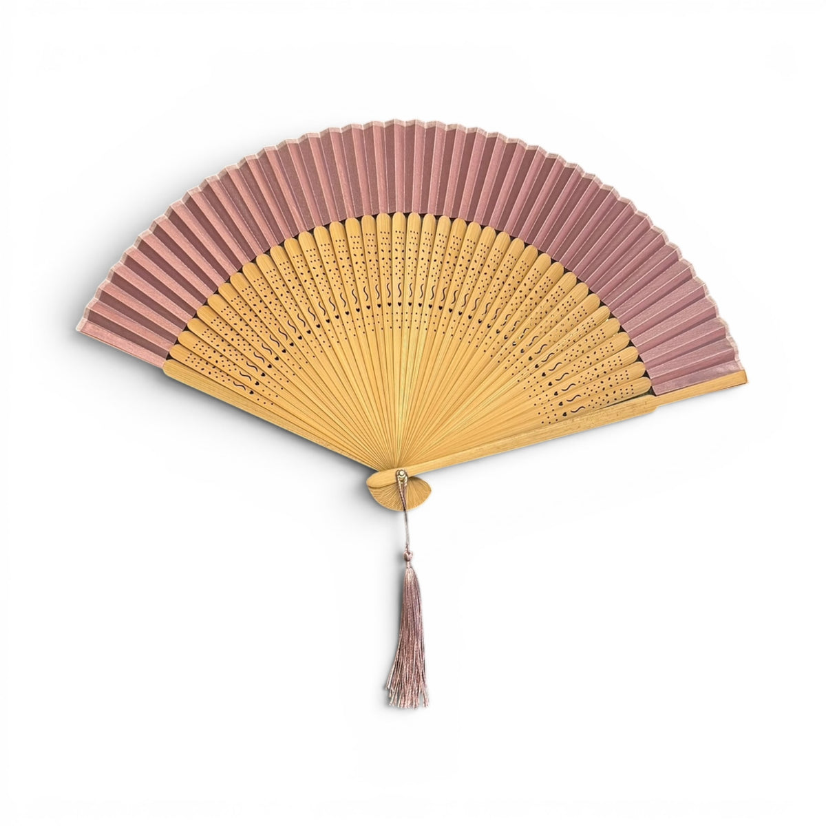 Ventaglio In Bamboo e Seta Tinta Unita Diam. 37 cm. - Cappelleria Bacca