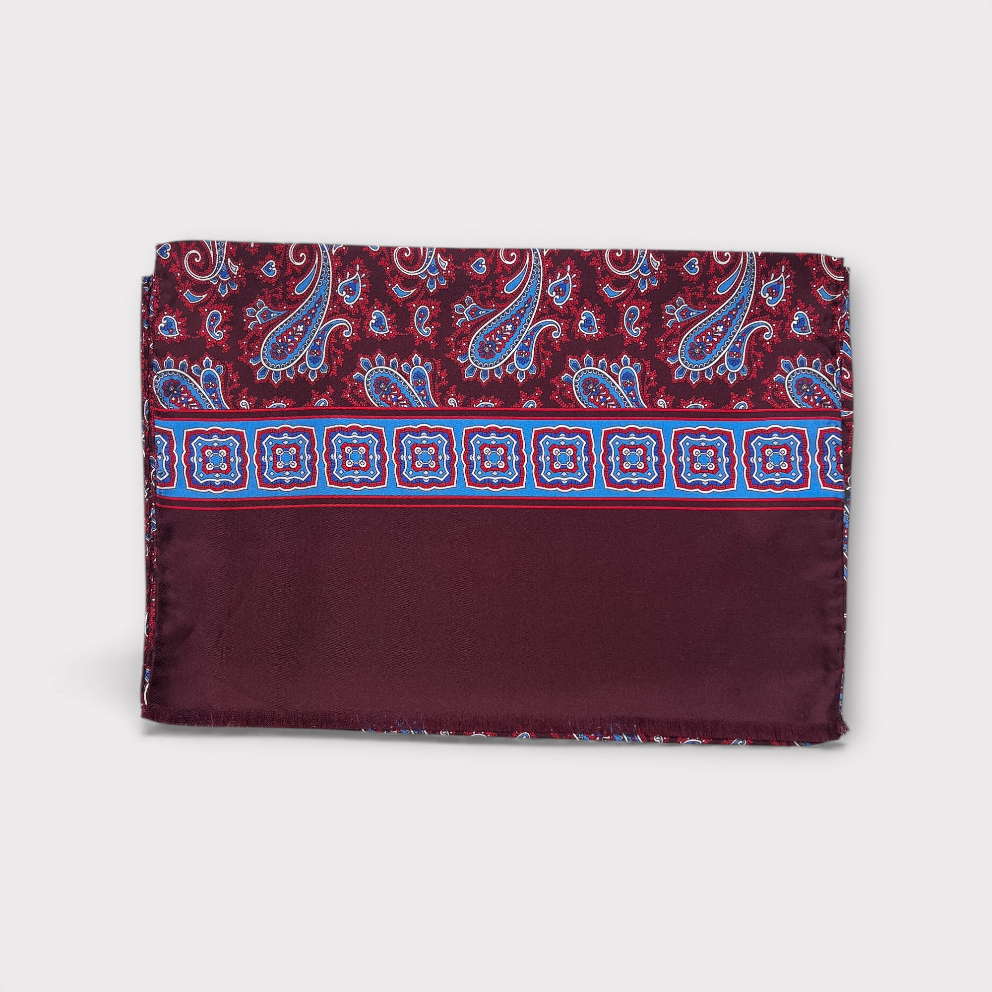 Sciarpa Uomo In Twill Di Pura Seta Di Gelso 33x180 Fantasia Cashmere - Cappelleria Bacca
