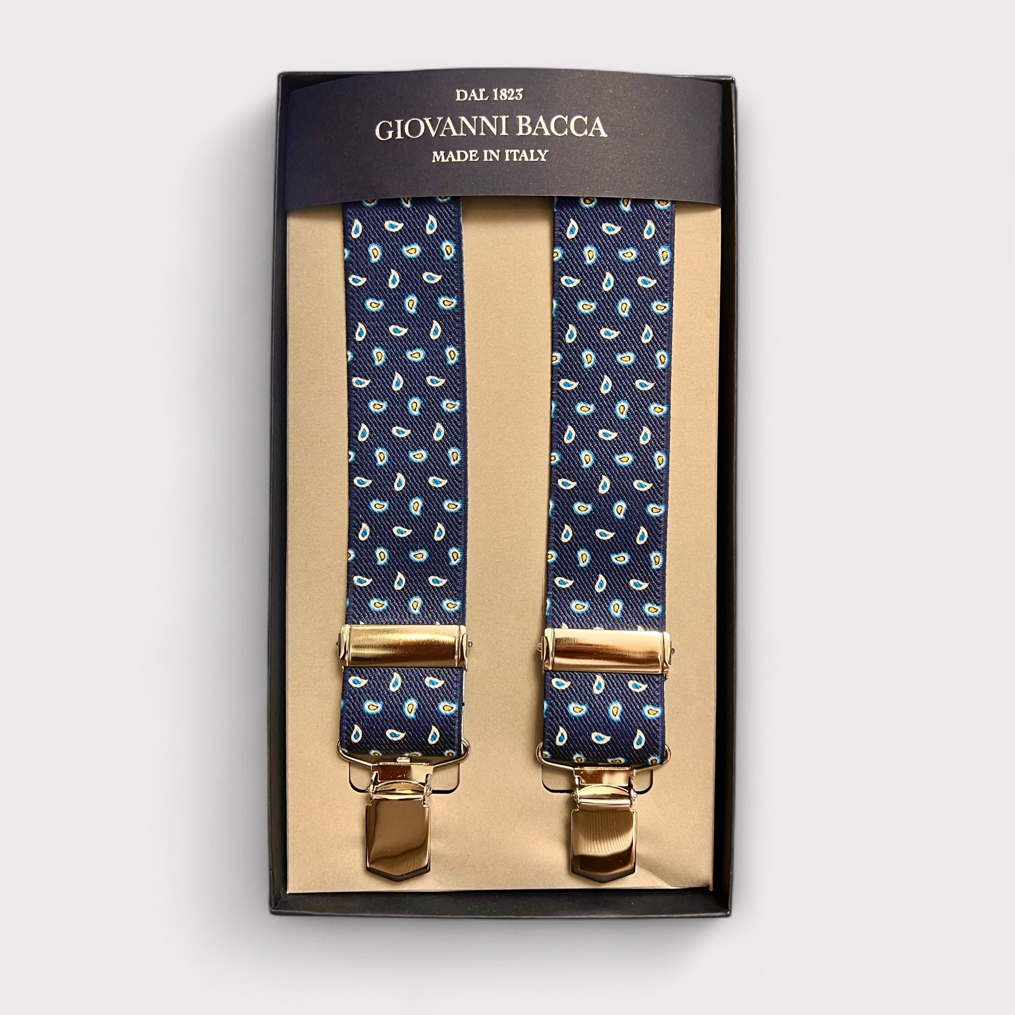 Bretelle Elastiche Paisley Blu Piccolo
