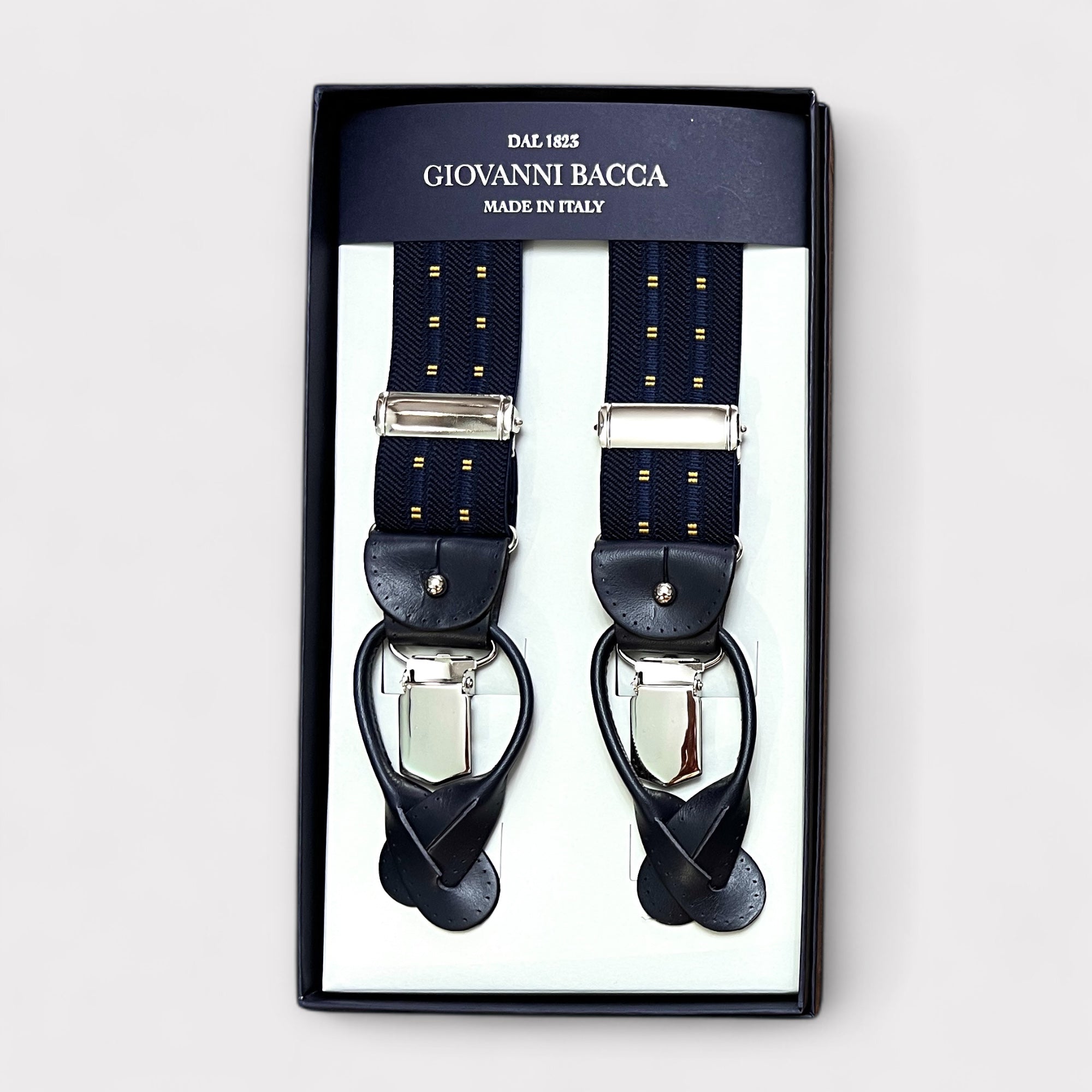 Bretelle Elastiche Con Asola In Pelle