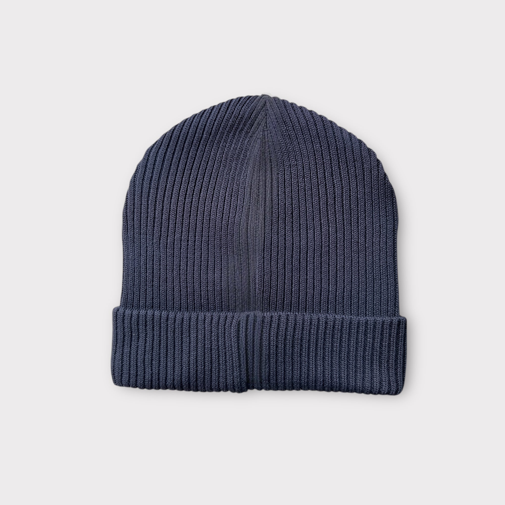 Berretto Beanie Puro Cotone Risvolto Costine - Cappelleria Bacca