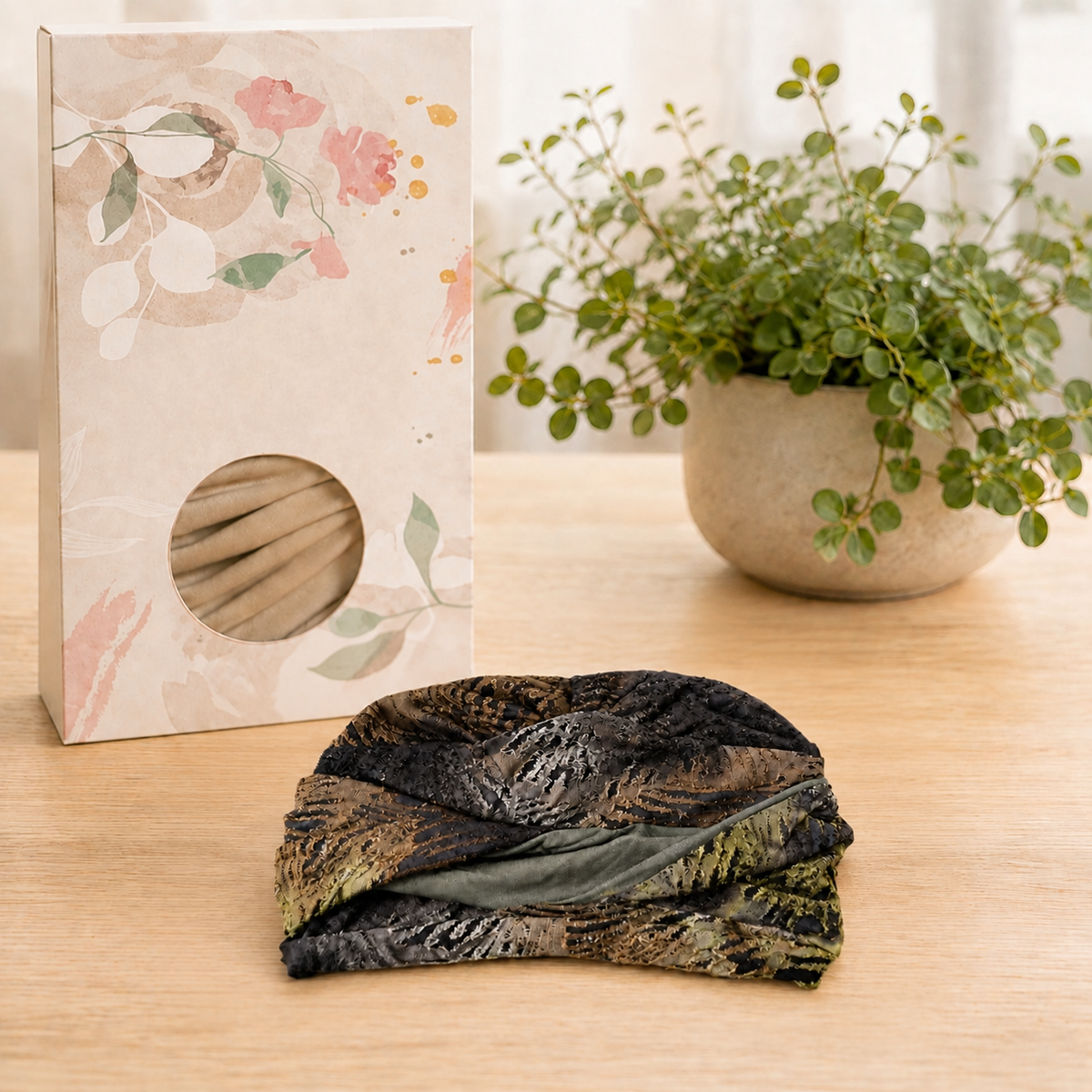 Berretto Turbante Donna In Morbido Bamboo Con Fascia 2 in uno - Per Pelli Sensibili - Cappelleria Bacca