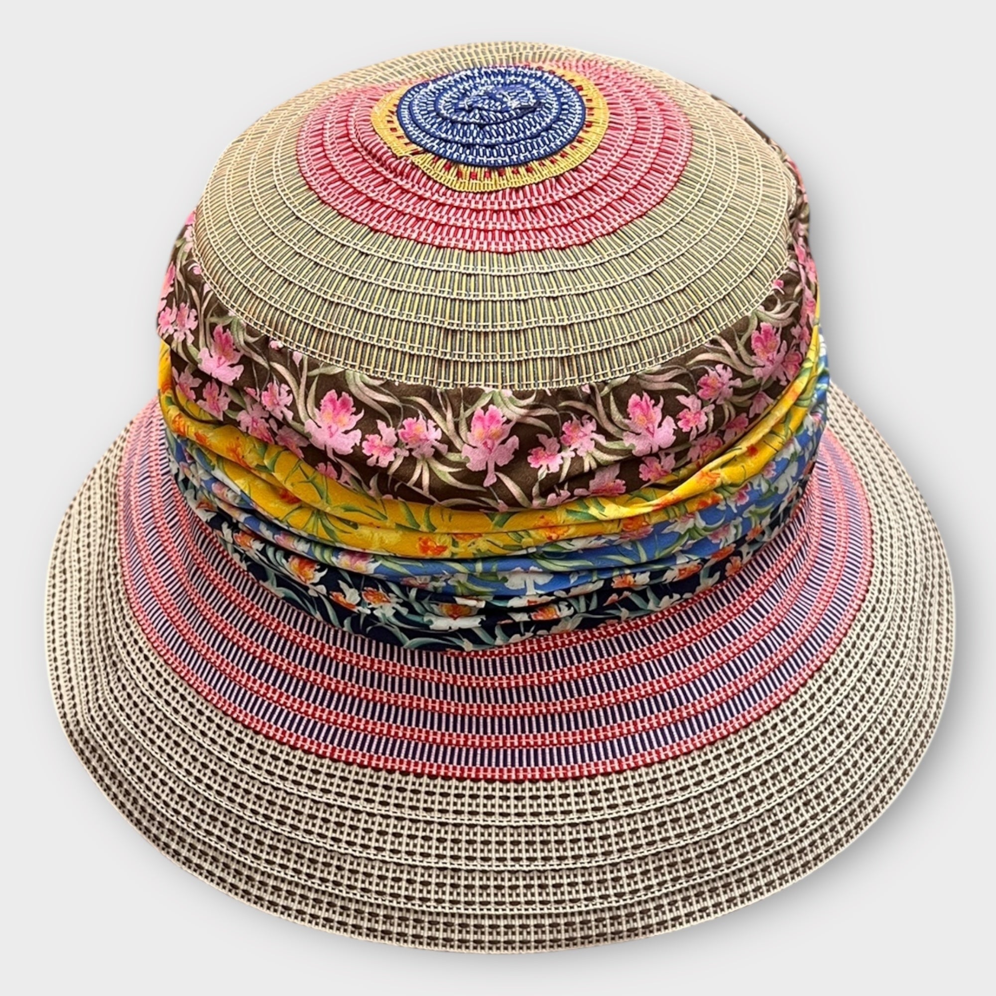 Cappello Estivo In Tessuto Liberty Patchwork Grevi - Cappelleria Bacca