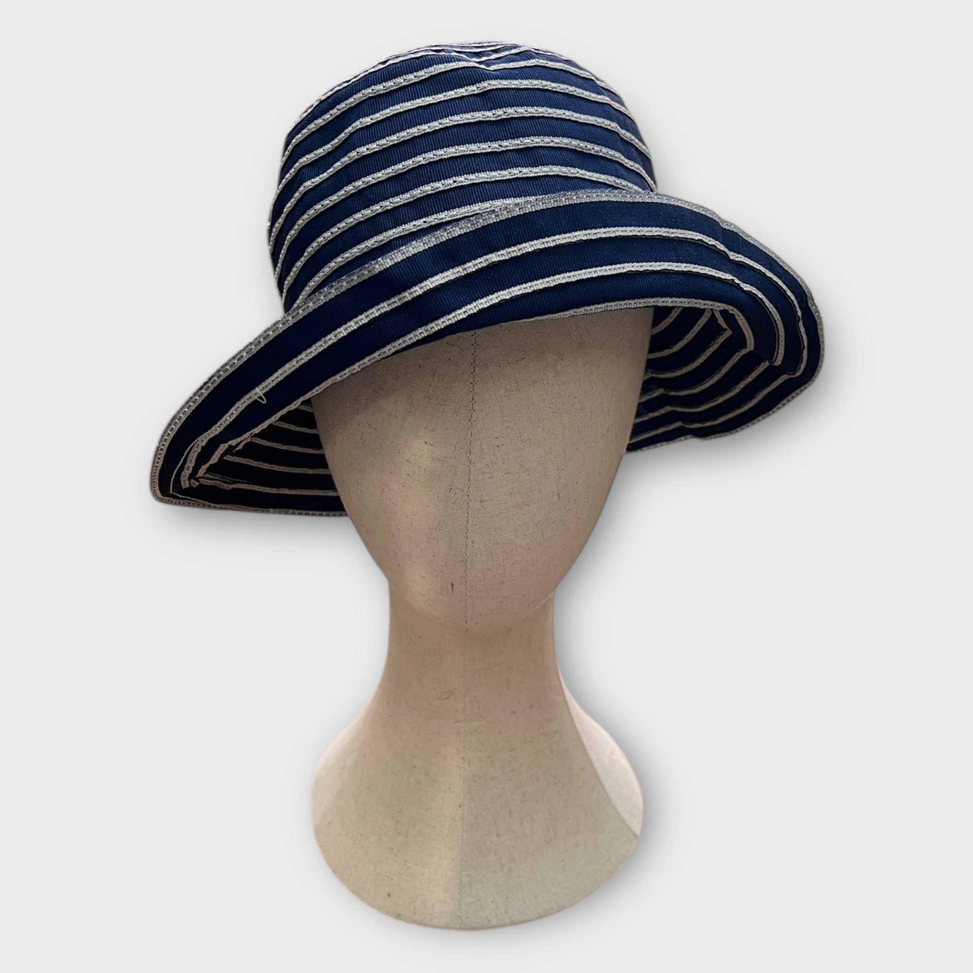 Cappello Estivo In Tessuto Rigato Grevi - Cappelleria Bacca