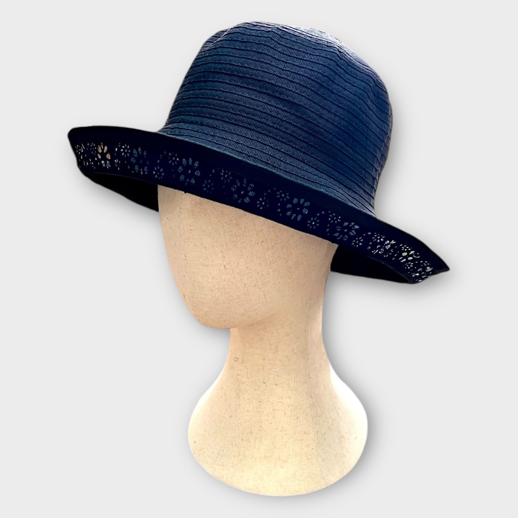 Cappello Estivo Grevi Tessuto Bordo Sangallo - Cappelleria Bacca