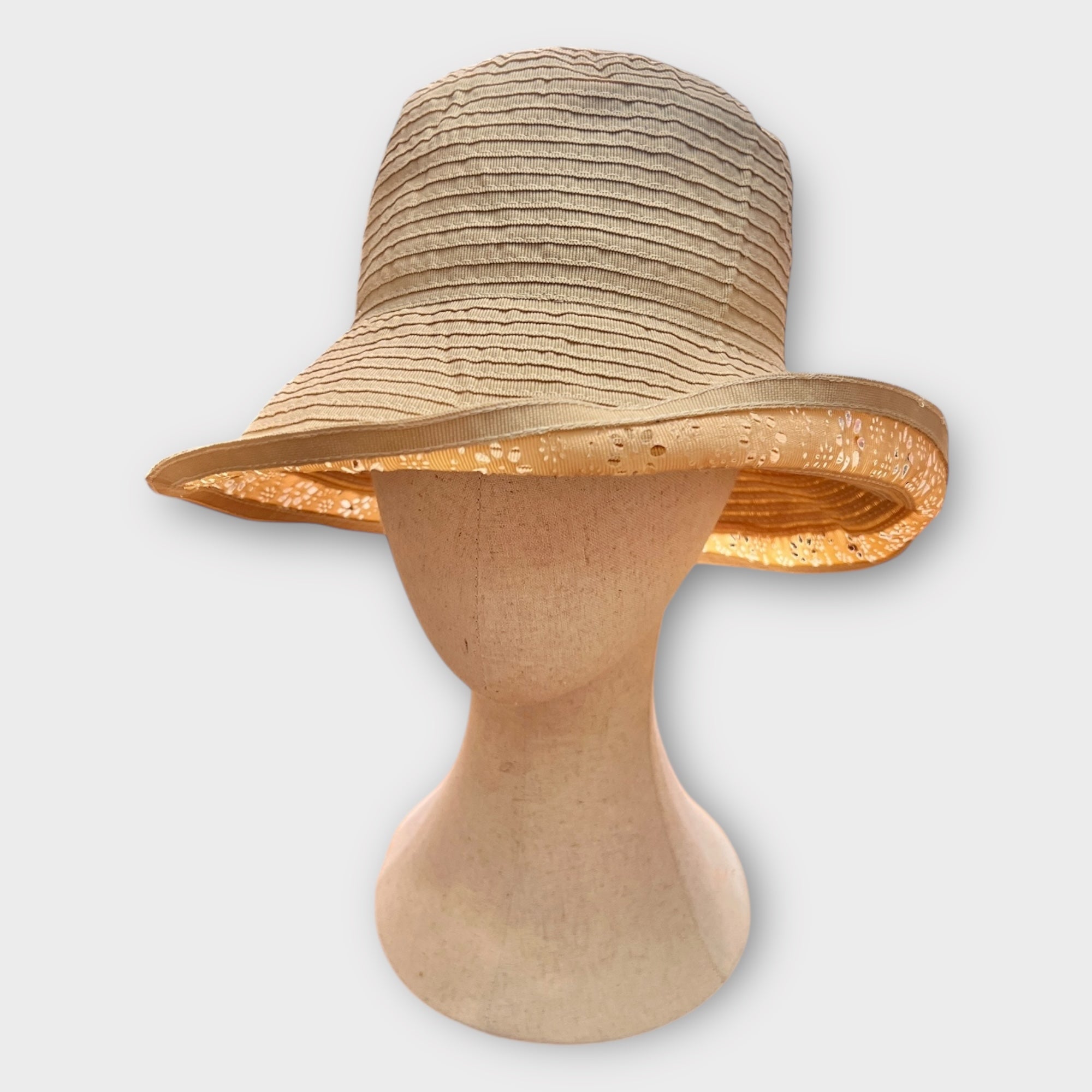 Cappello Estivo Grevi Tessuto Bordo Sangallo - Cappelleria Bacca