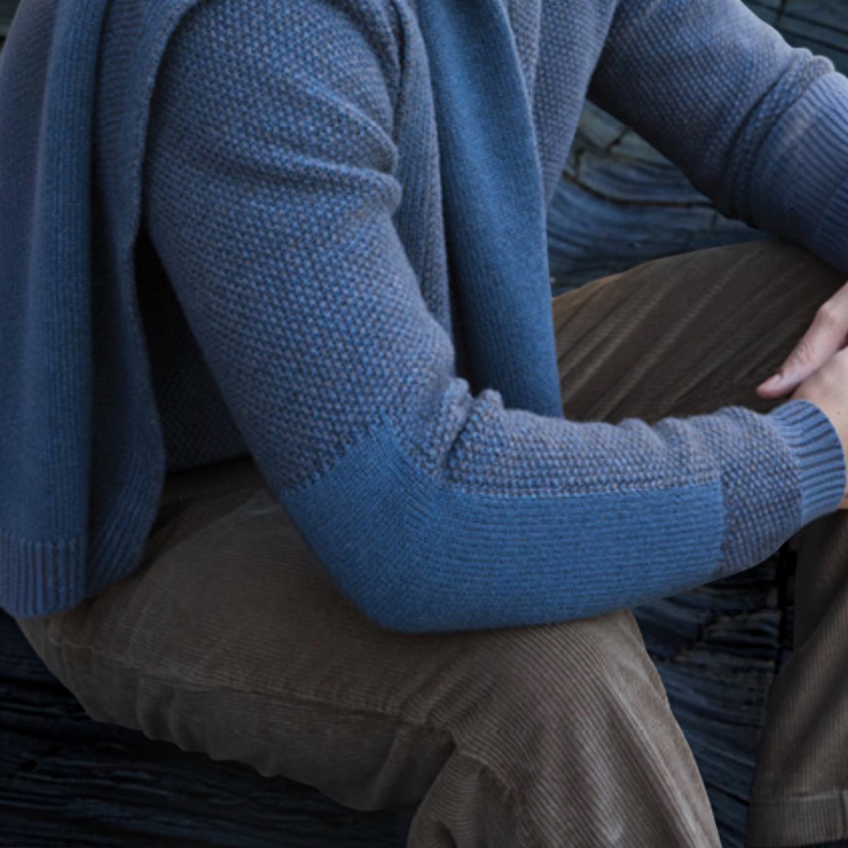Maglione Uomo In Pura lana Aran Con Zip Neck